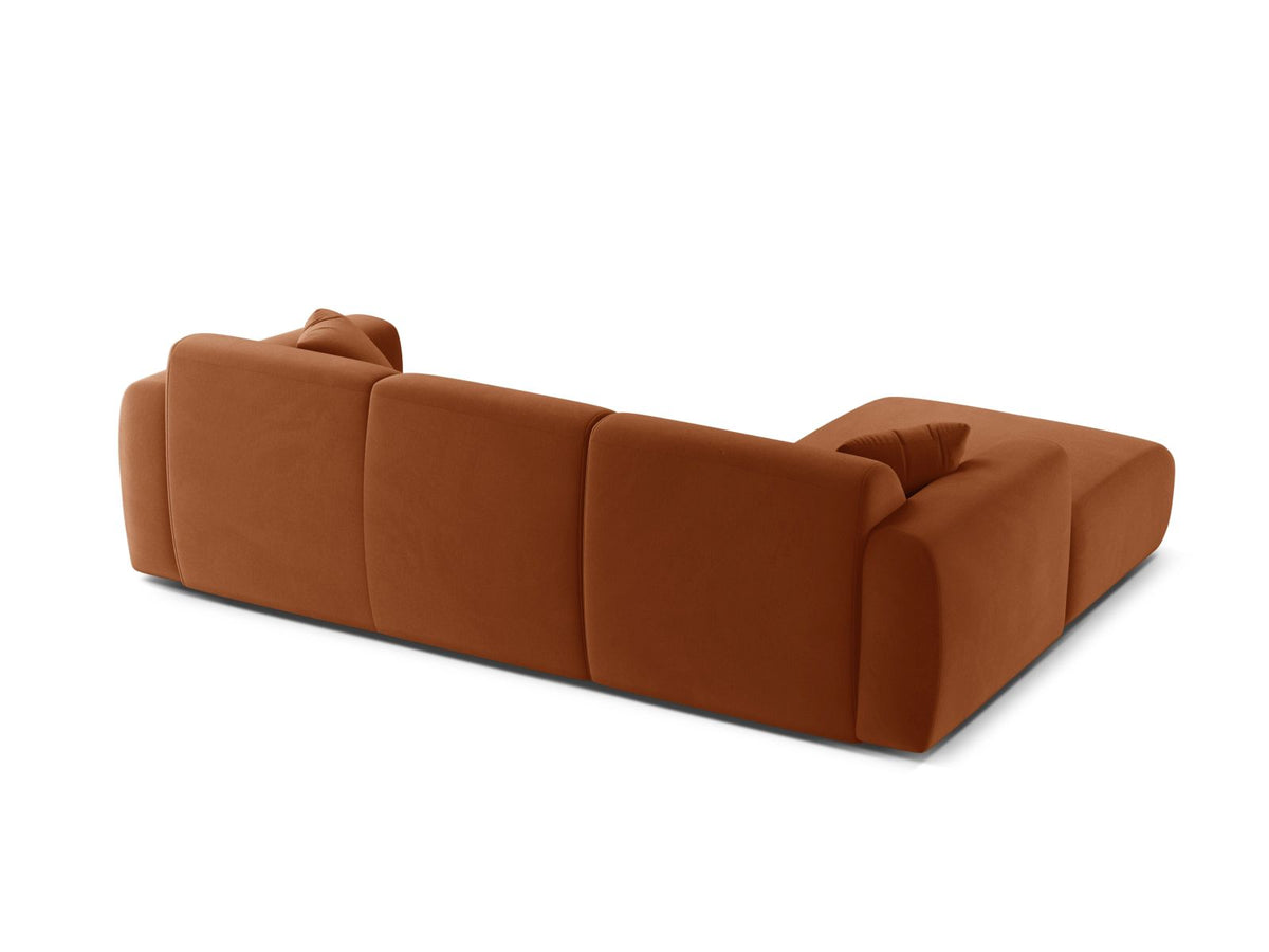 Molino Velour links Ecksofa 4 Sitzer in Terracotta-Casino präsentiert im Onlineshop von KAQTU Design AG. Ecksofa links ist von Micadoni