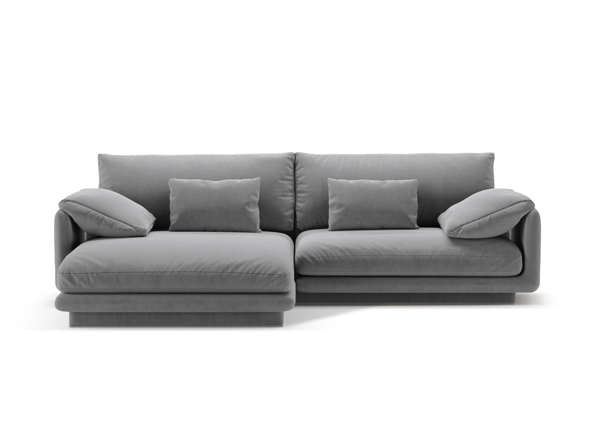 Torino Velour links Ecksofa 4 Sitzer in Light Grey-Casino präsentiert im Onlineshop von KAQTU Design AG. L-Sofa links ist von Micadoni