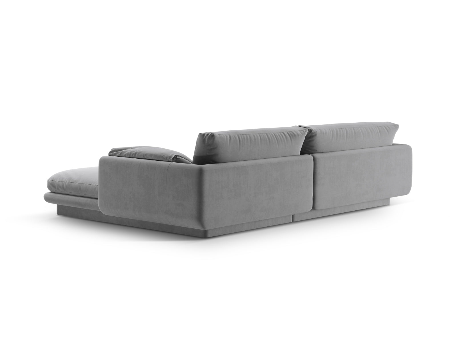 Modernes Torino Velour Ecksofa in sanftem Hellgrau, linksseitig, 4-Sitzer von Micadoni, ideal für gemütliche und stilvolle Wohnambiente.