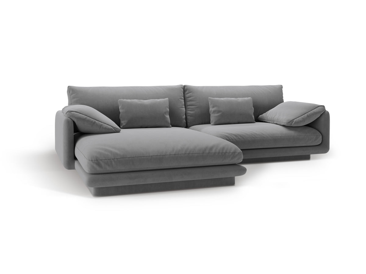 Torino Velour links Ecksofa 4 Sitzer in Light Grey-Casino präsentiert im Onlineshop von KAQTU Design AG. L-Sofa links ist von Micadoni
