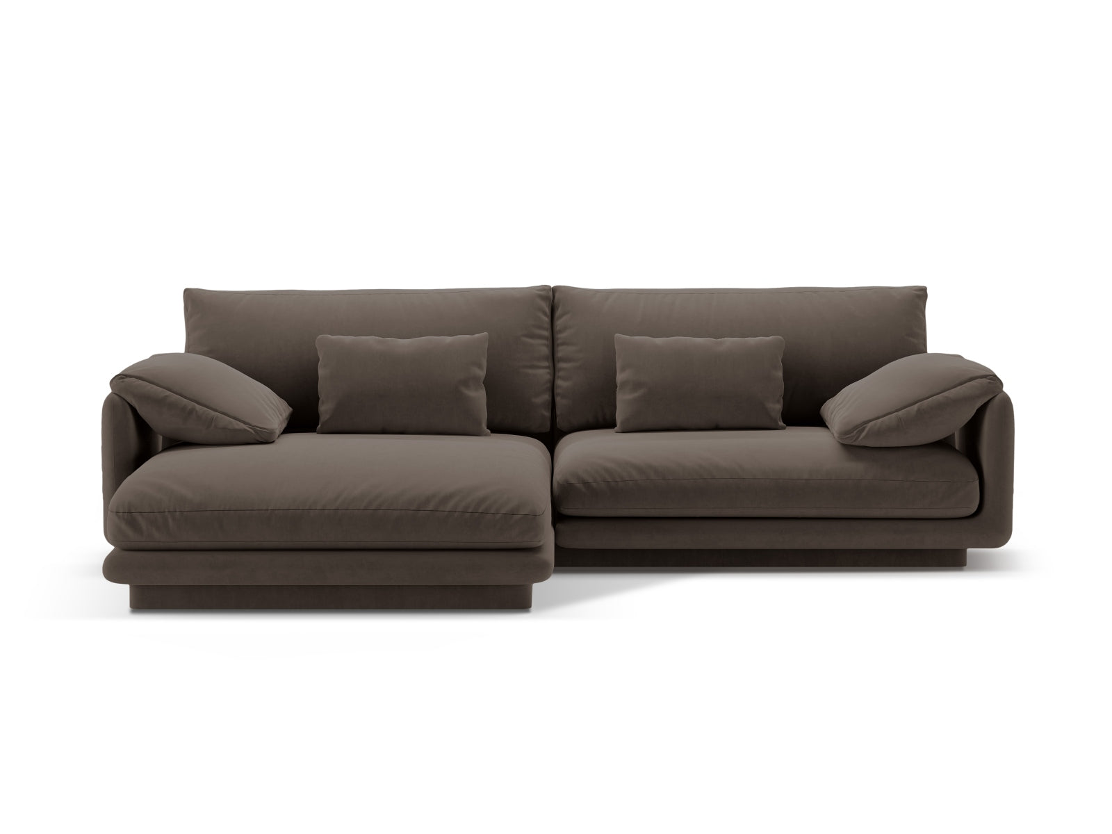 Torino Velour links Ecksofa 4 Sitzer in Ebony präsentiert im Onlineshop von KAQTU Design AG. Ecksofa links ist von Micadoni