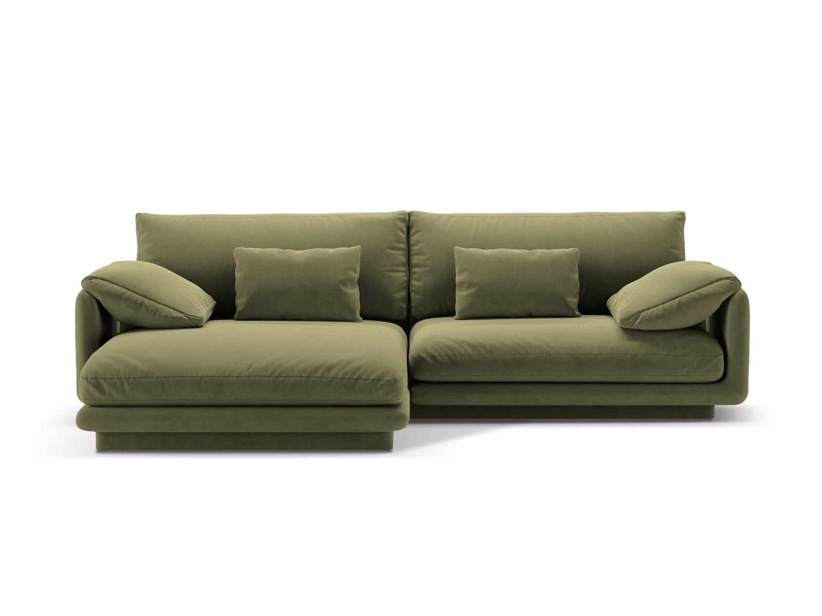 Torino Velour links Ecksofa 4 Sitzer in Light Green präsentiert im Onlineshop von KAQTU Design AG. Ecksofa links ist von Micadoni