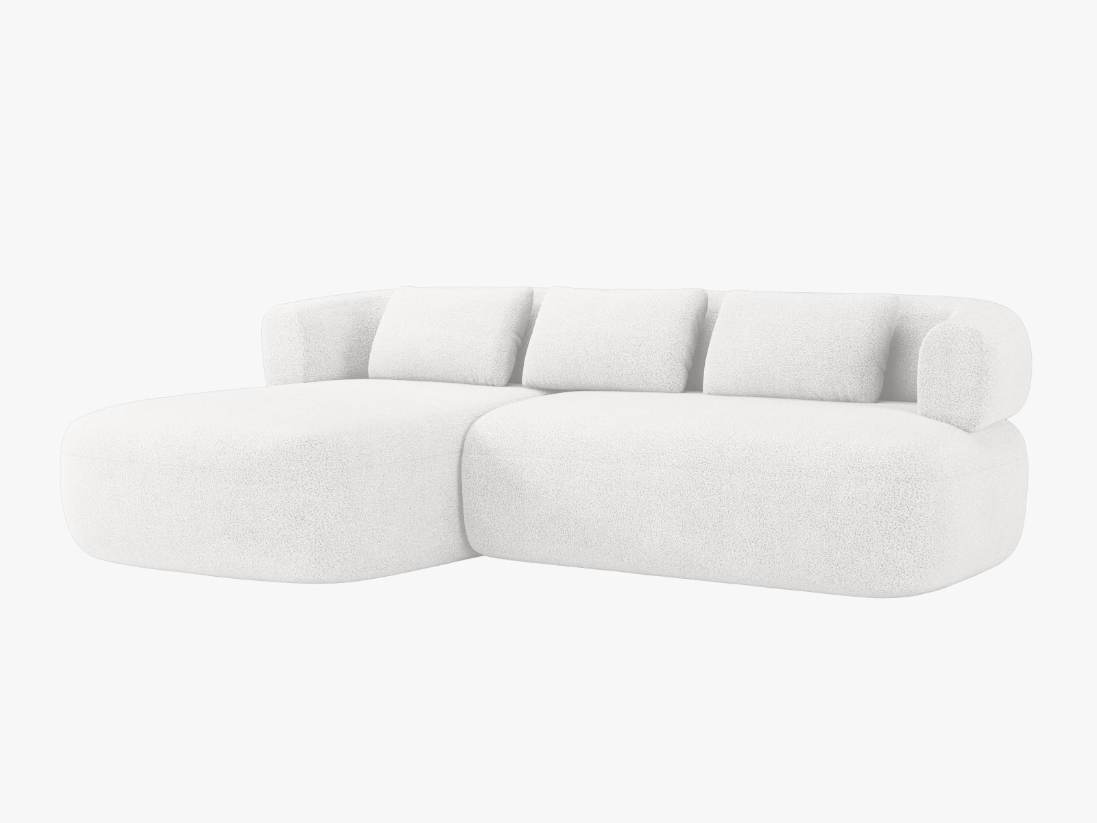 Elegantes Jenny Ecksofa links, 5-Sitzer in Ivory, stilvolles Design von Micadoni für modernen Wohnraum, ideal für gemütliche Abende.