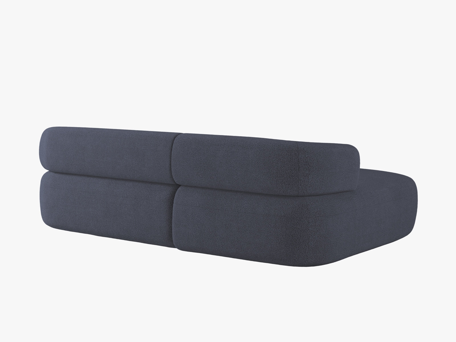 Elegantes 5-Sitzer Ecksofa Jenny links in edlem Blau, ideal für stilvolle Wohnräume. Komfort und Qualität vereint von Micadoni.