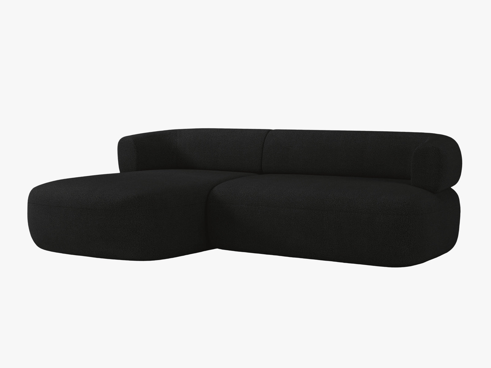 Elegantes 5-Sitzer Jenny Ecksofa links von Micadoni in zeitlosem Schwarz, perfekt für stilvolle Wohnzimmer und gemütliche Abende.