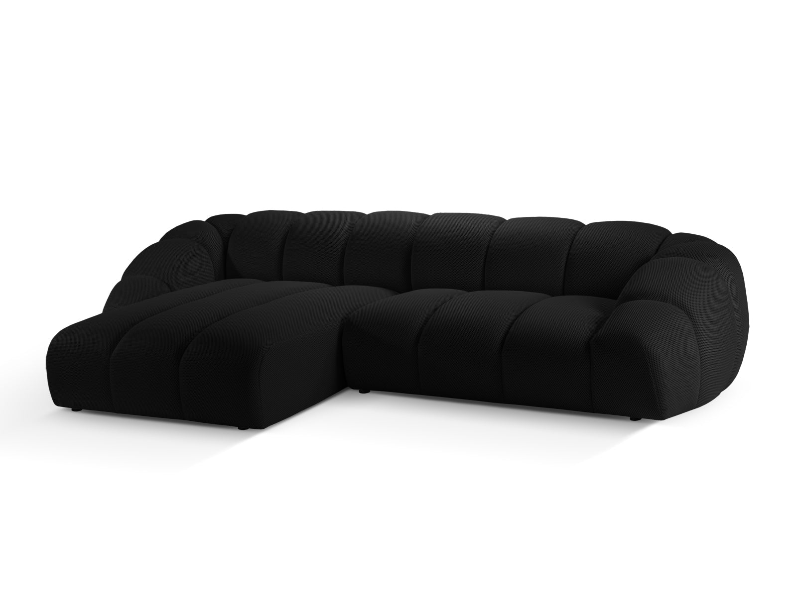 Stylisches 4-Sitzer Ecksofa Diana links in edlem Black-Sonic, perfekt für zeitgemäße Wohnkonzepte. Hochwertige Qualität von Micadoni.