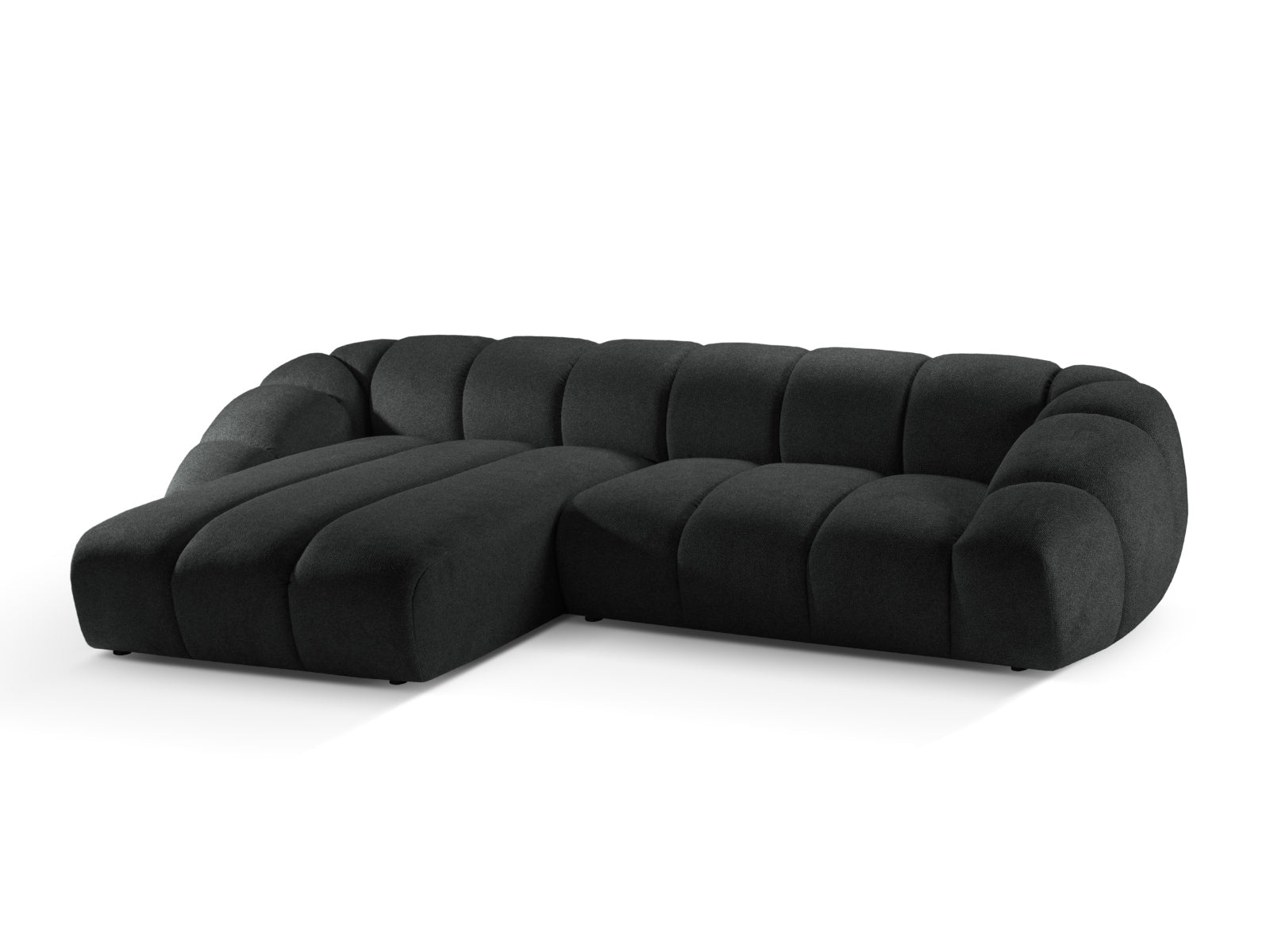 Elegantes 4-Sitzer Ecksofa Diana links in Anthrazit, perfekt für stilvolle Wohnzimmer. Hochwertige Verarbeitung von Micadoni.
