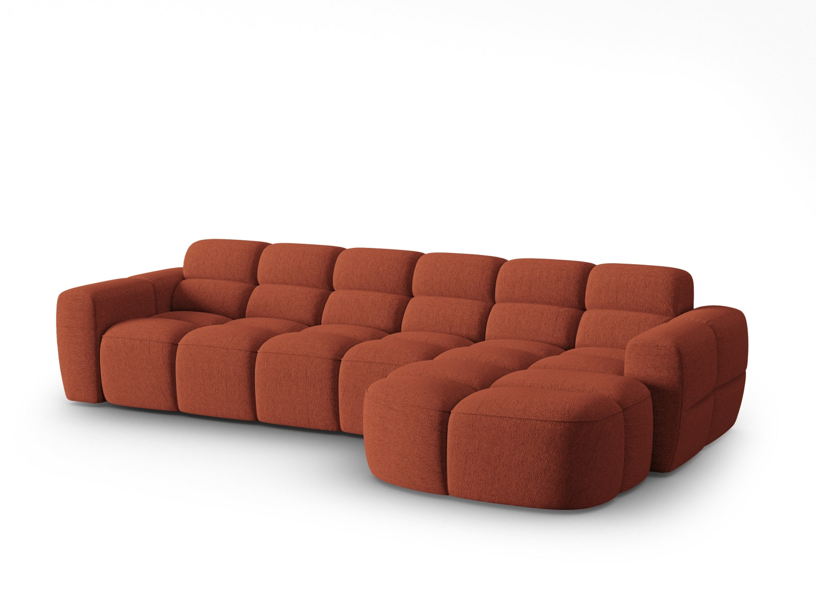 Entdecken Sie das elegante Lisa Ecksofa links 4 Sitzer von Micadoni. Hochwertiger Velours und modernes Design verwandeln Ihr Zuhause in eine Wohlfühloase.