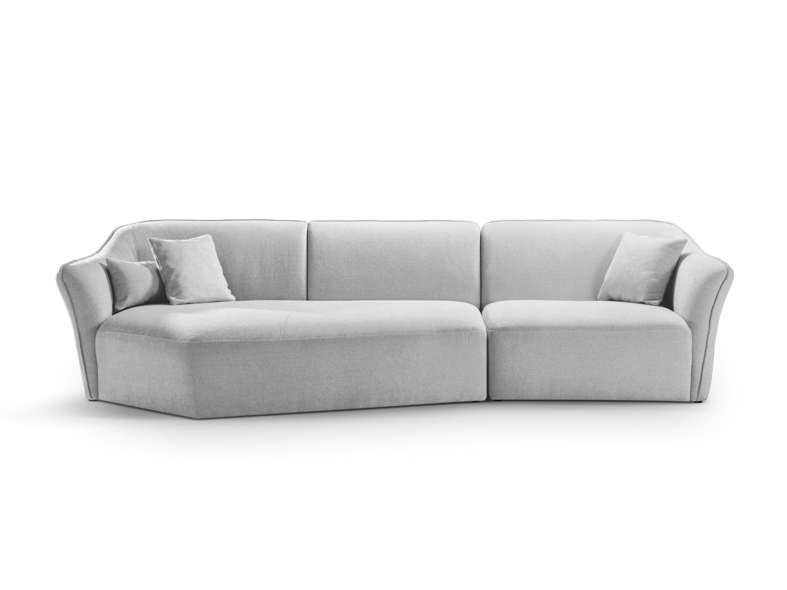 Hailey Boucle Ecksofa links 5 Sitzer in Light Grey präsentiert im Onlineshop von KAQTU Design AG. Ecksofa links ist von Micadoni