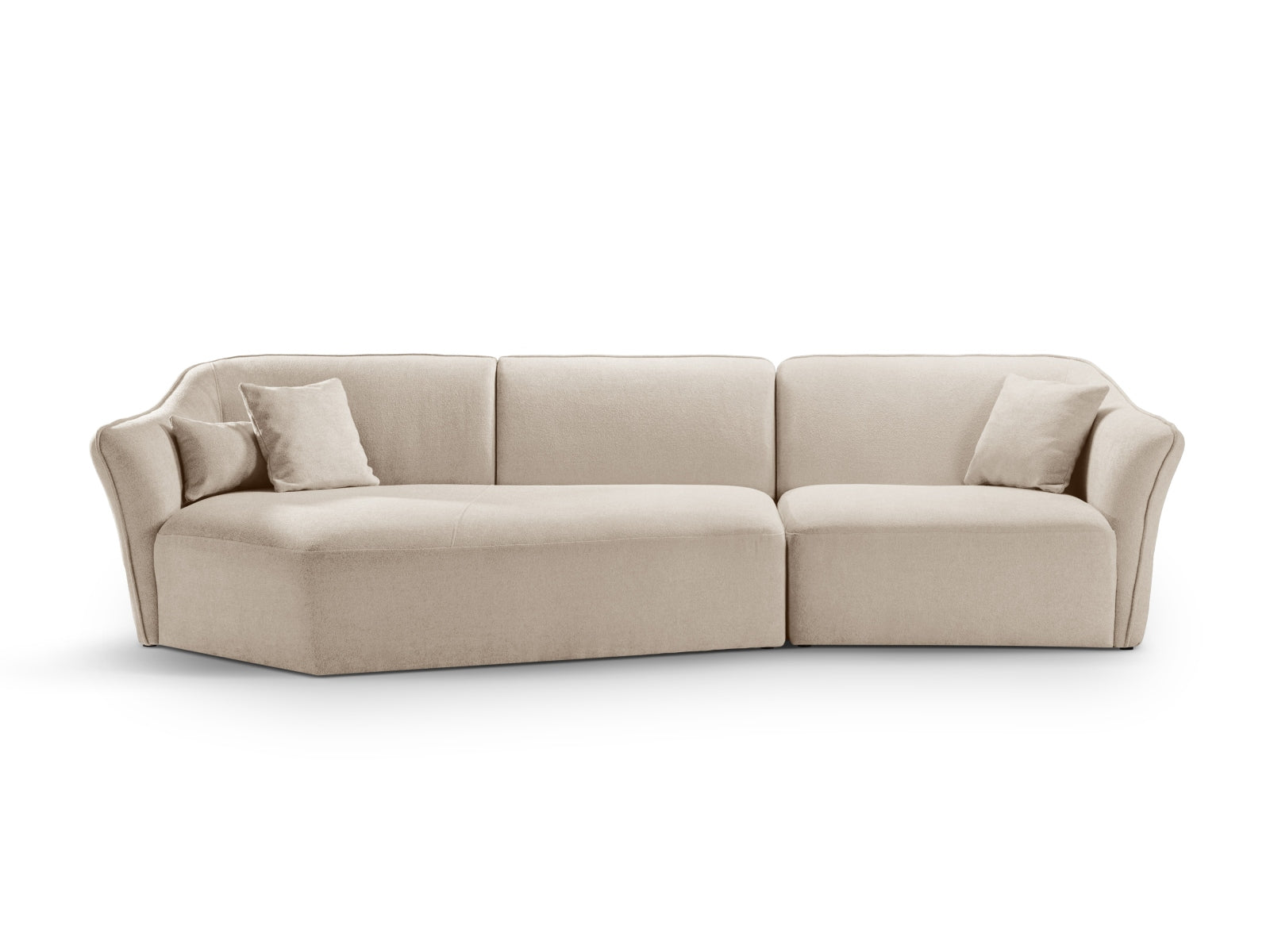 Hailey Boucle Ecksofa links 5 Sitzer in Light Beige präsentiert im Onlineshop von KAQTU Design AG. Ecksofa links ist von Micadoni