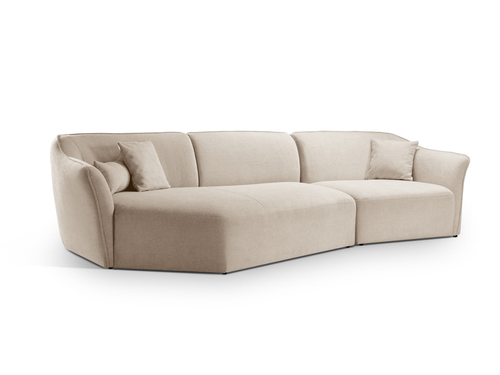 Erleben Sie das Hailey Boucle Ecksofa links von Micadoni – ein elegantes 5-Sitzer Sofa, das modernen Stil und höchsten Komfort bietet.