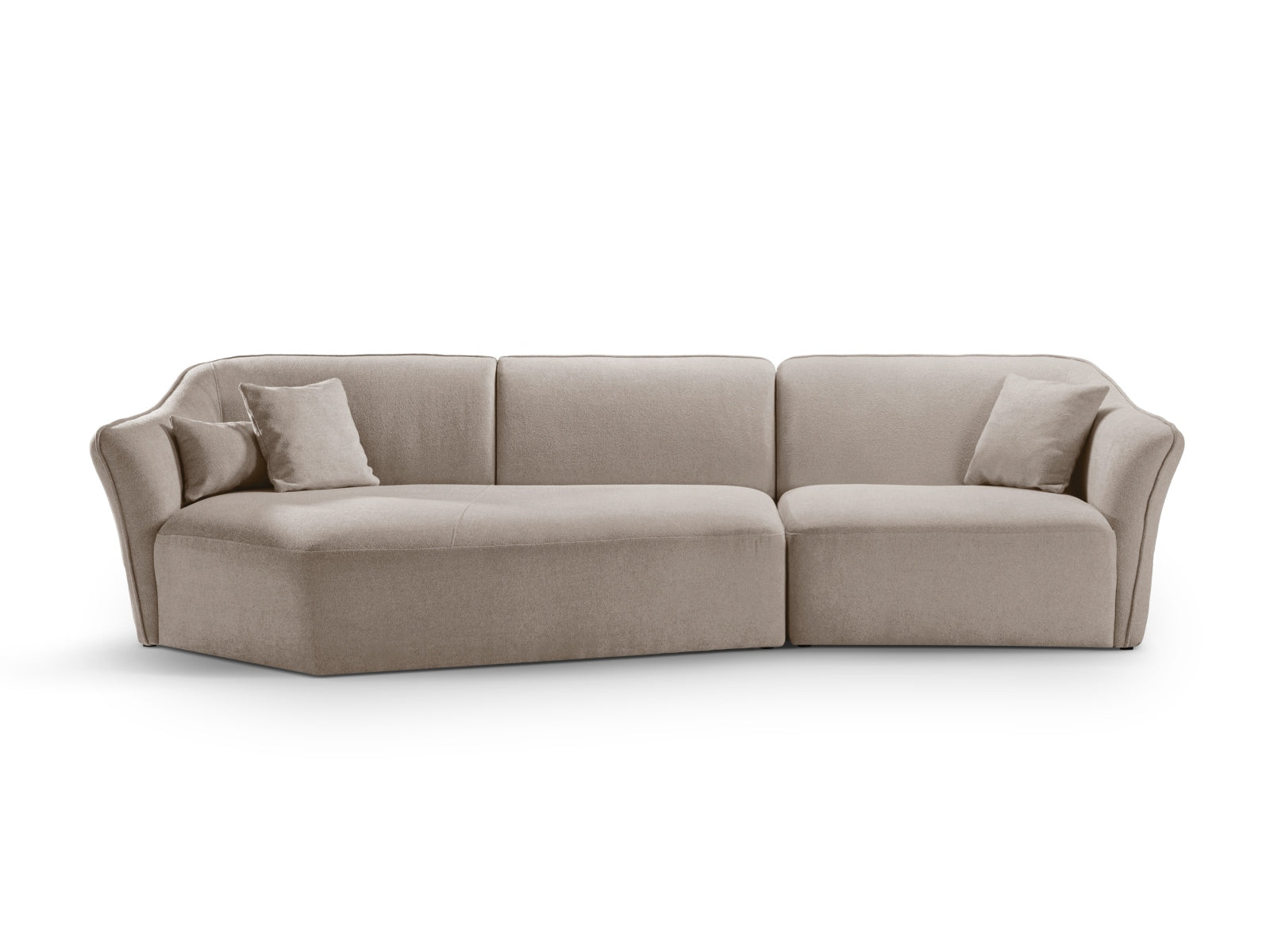 Hailey Boucle Ecksofa links 5 Sitzer in Dark Beige präsentiert im Onlineshop von KAQTU Design AG. Ecksofa links ist von Micadoni
