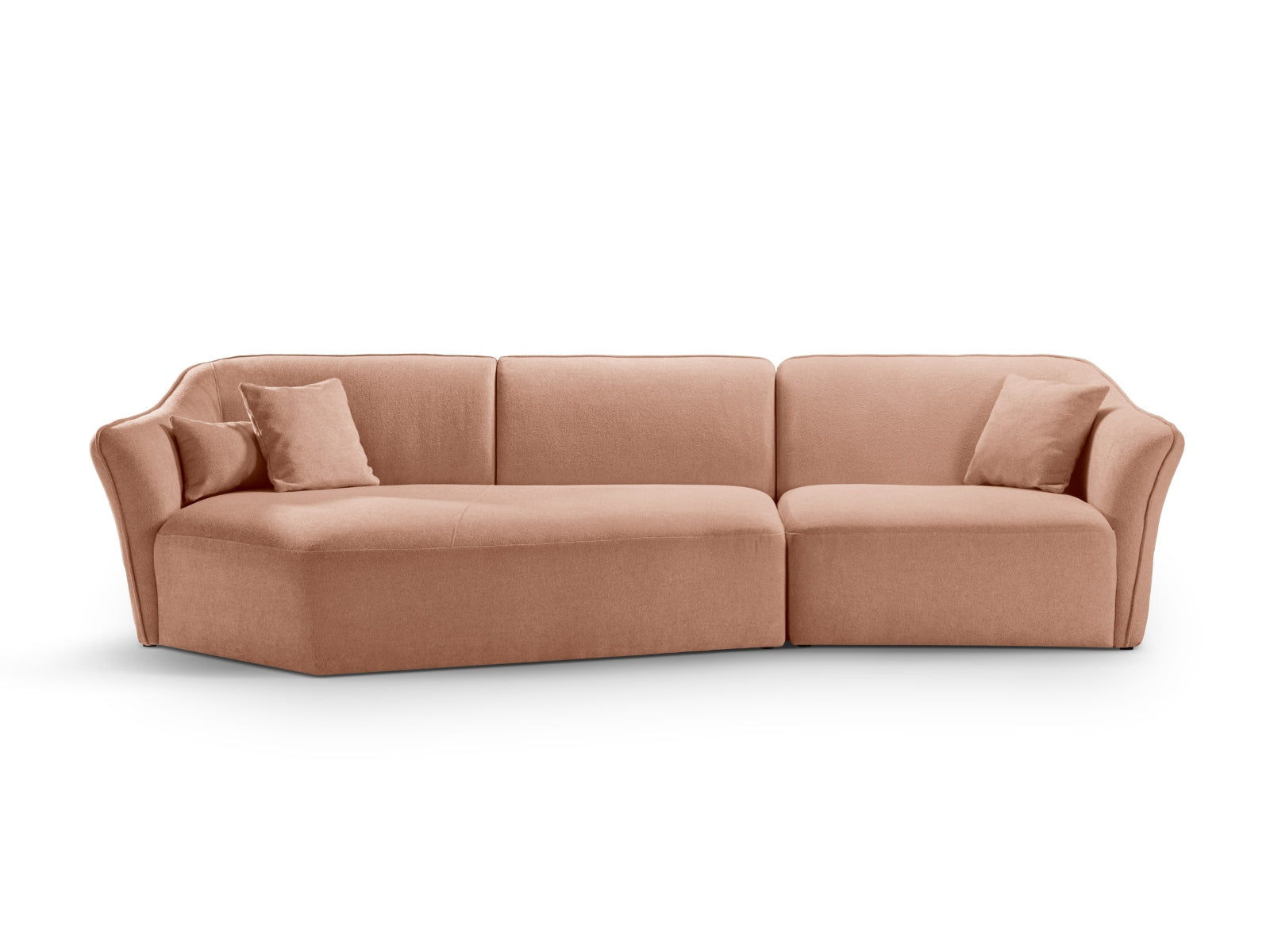 Hailey Boucle Ecksofa links 5 Sitzer in Peach präsentiert im Onlineshop von KAQTU Design AG. Ecksofa links ist von Micadoni