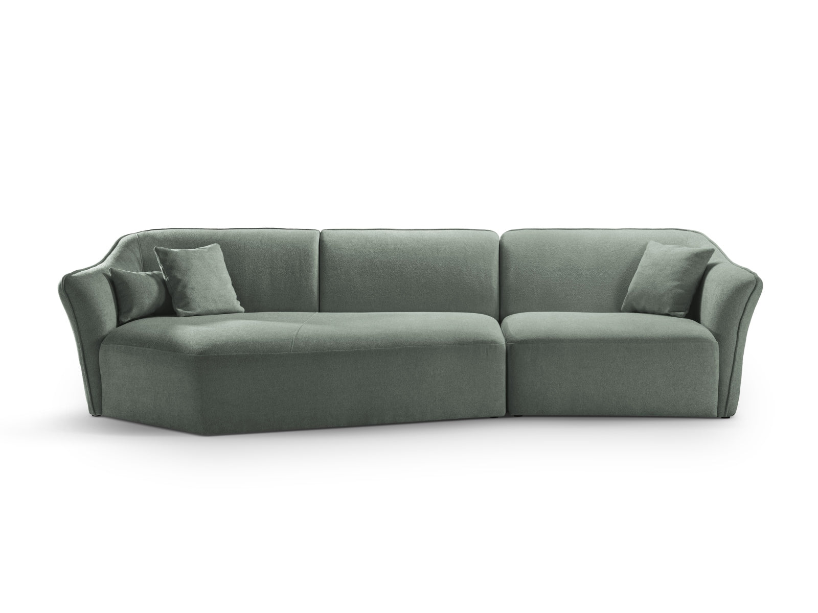 Hailey Boucle Ecksofa links 5 Sitzer in Mint präsentiert im Onlineshop von KAQTU Design AG. Ecksofa links ist von Micadoni