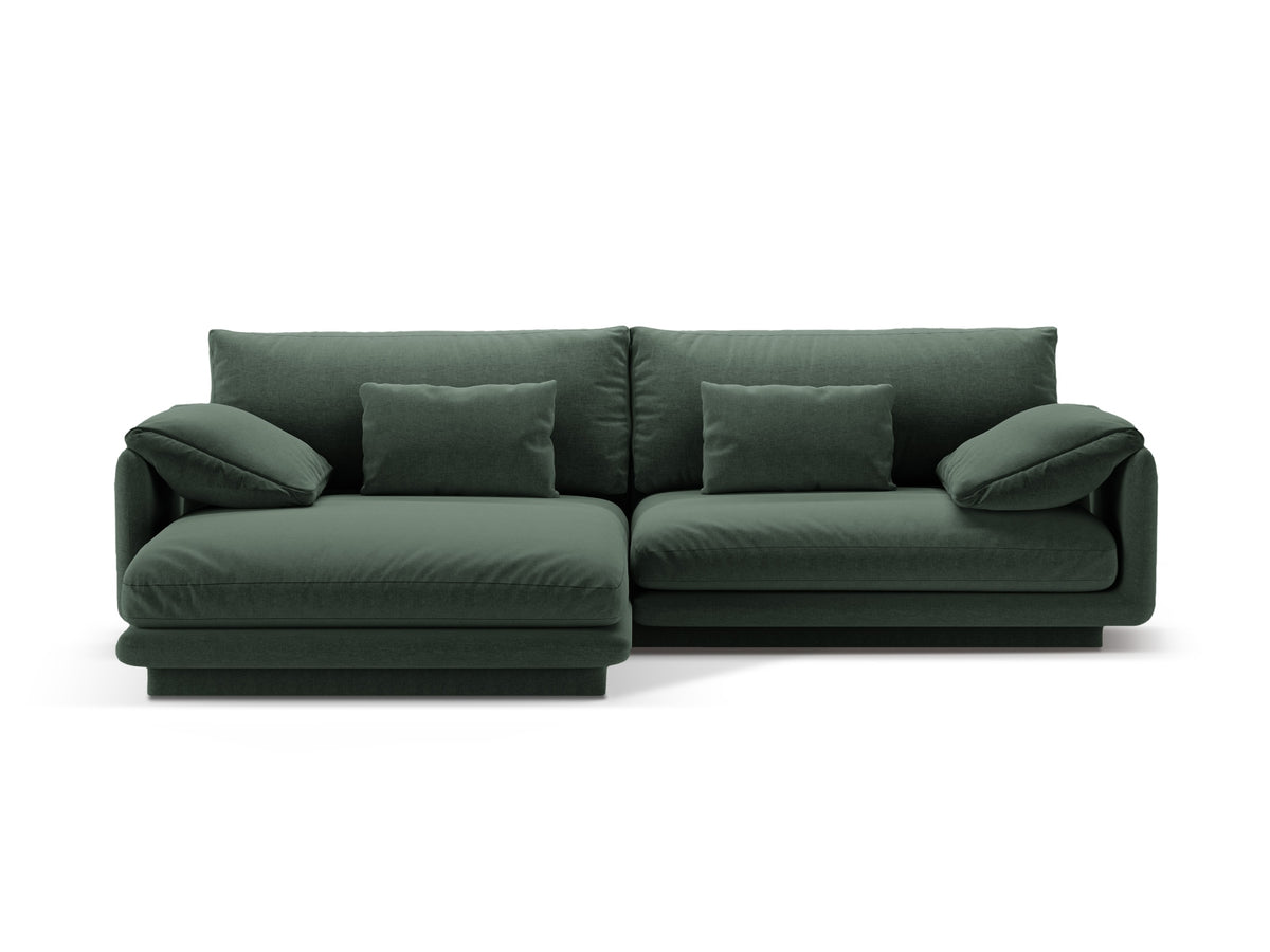Torino Ecksofa links 4 Sitzer in Moss Green-Wind präsentiert im Onlineshop von KAQTU Design AG. L-Sofa links ist von Micadoni