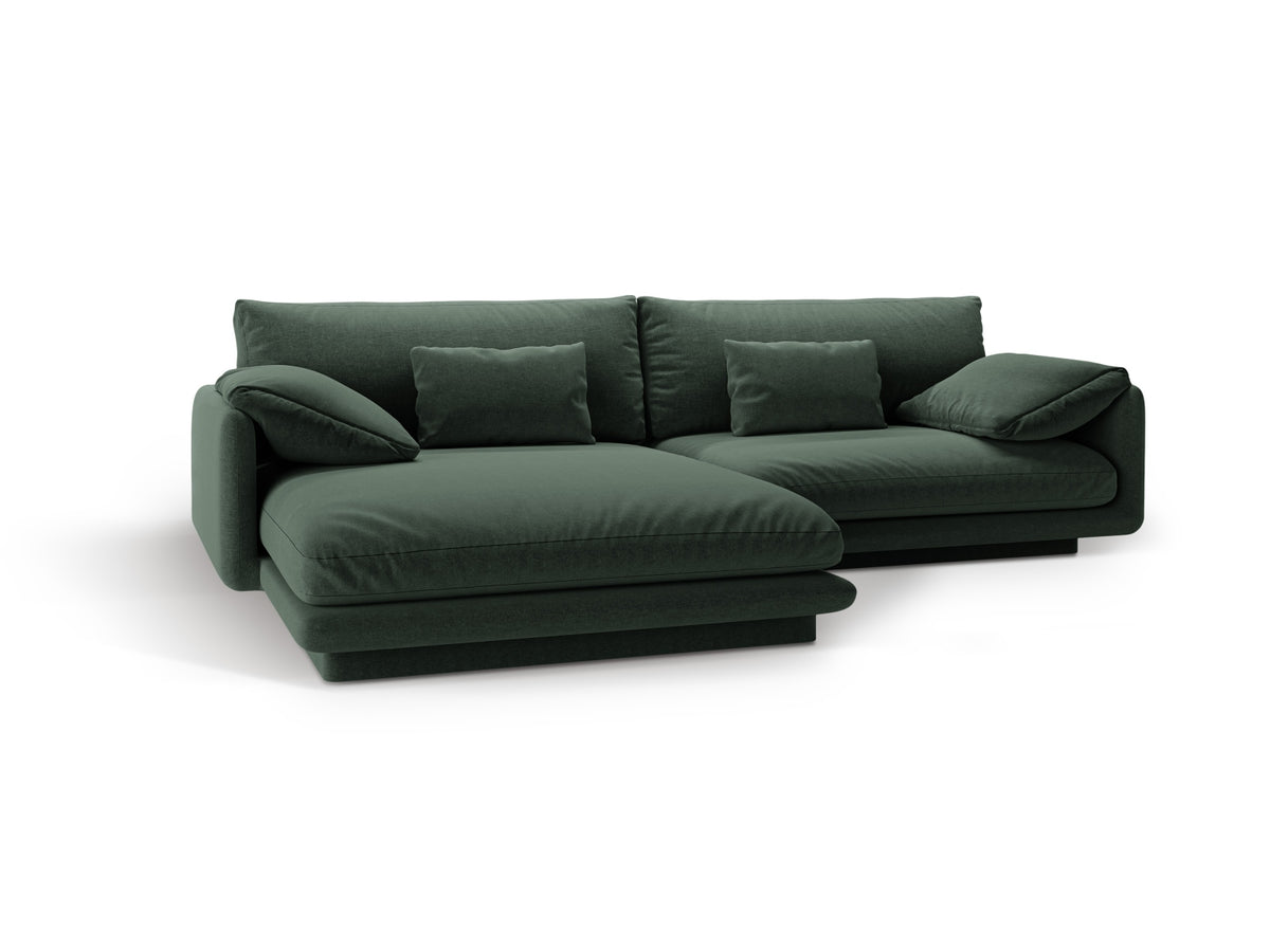 Torino Ecksofa links 4 Sitzer in Moss Green-Wind präsentiert im Onlineshop von KAQTU Design AG. L-Sofa links ist von Micadoni