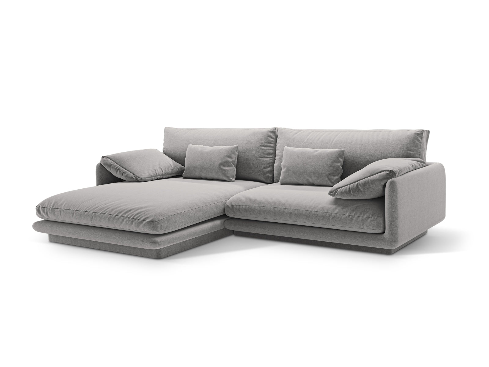 Erleben Sie das Torino Ecksofa links von Micadoni – ein stilvolles 4-Sitzer Velourssofa, das modernen Komfort und Eleganz in Ihr Zuhause bringt.