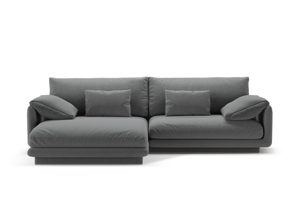 Torino Ecksofa links 4 Sitzer in Dark Grey-Wind präsentiert im Onlineshop von KAQTU Design AG. L-Sofa links ist von Micadoni