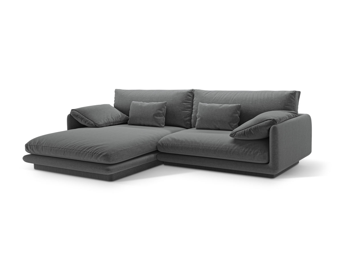 Torino Ecksofa links 4 Sitzer in Dark Grey-Wind präsentiert im Onlineshop von KAQTU Design AG. L-Sofa links ist von Micadoni