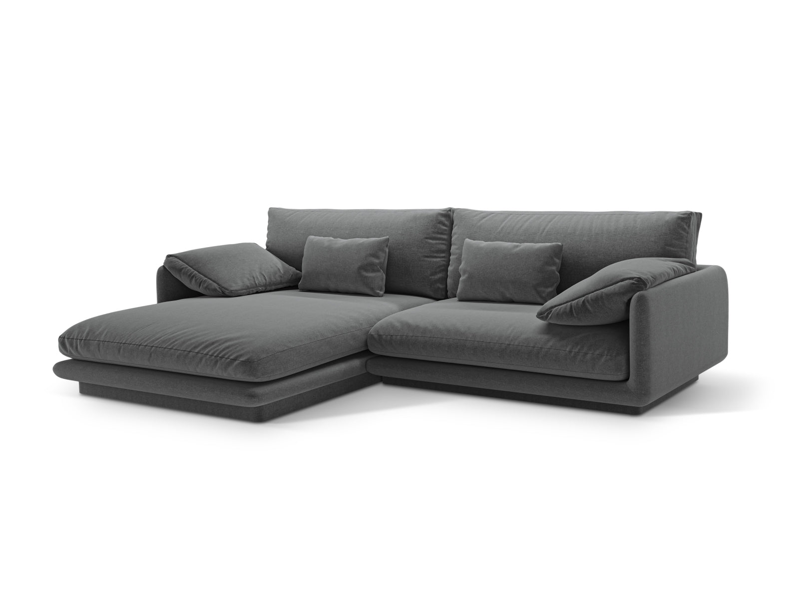 Stylisches Torino Ecksofa links in Dunkelgrau, 4-Sitzer von Micadoni, ideal für moderne Wohnräume und gemütliche Abende.