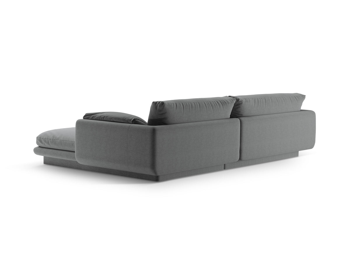 Torino Ecksofa links 4 Sitzer in Dark Grey-Wind präsentiert im Onlineshop von KAQTU Design AG. L-Sofa links ist von Micadoni