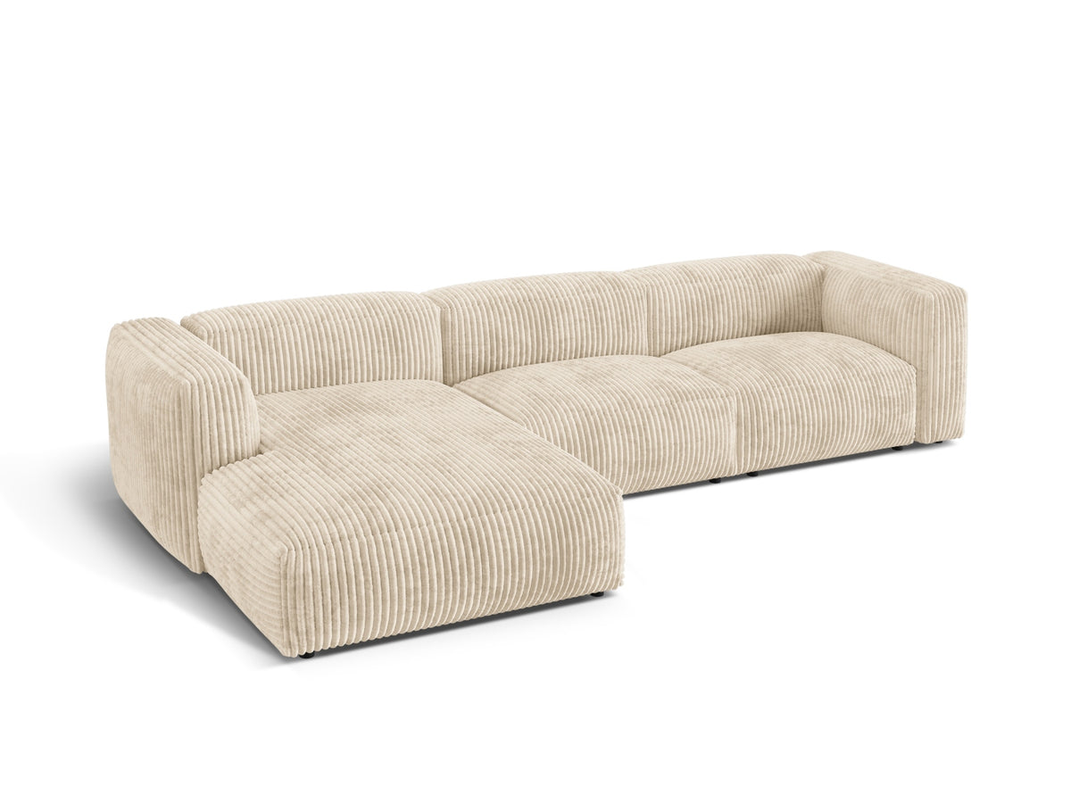 Martina Modulares Ecksofa links 3 Sitzer in Light Beige-Tilia präsentiert im Onlineshop von KAQTU Design AG. L-Sofa links ist von Micadoni