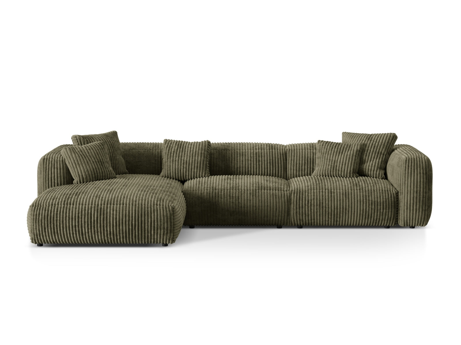 Martina Modulares Ecksofa links 3 Sitzer in Moss Green-Tilia präsentiert im Onlineshop von KAQTU Design AG. L-Sofa links ist von Micadoni