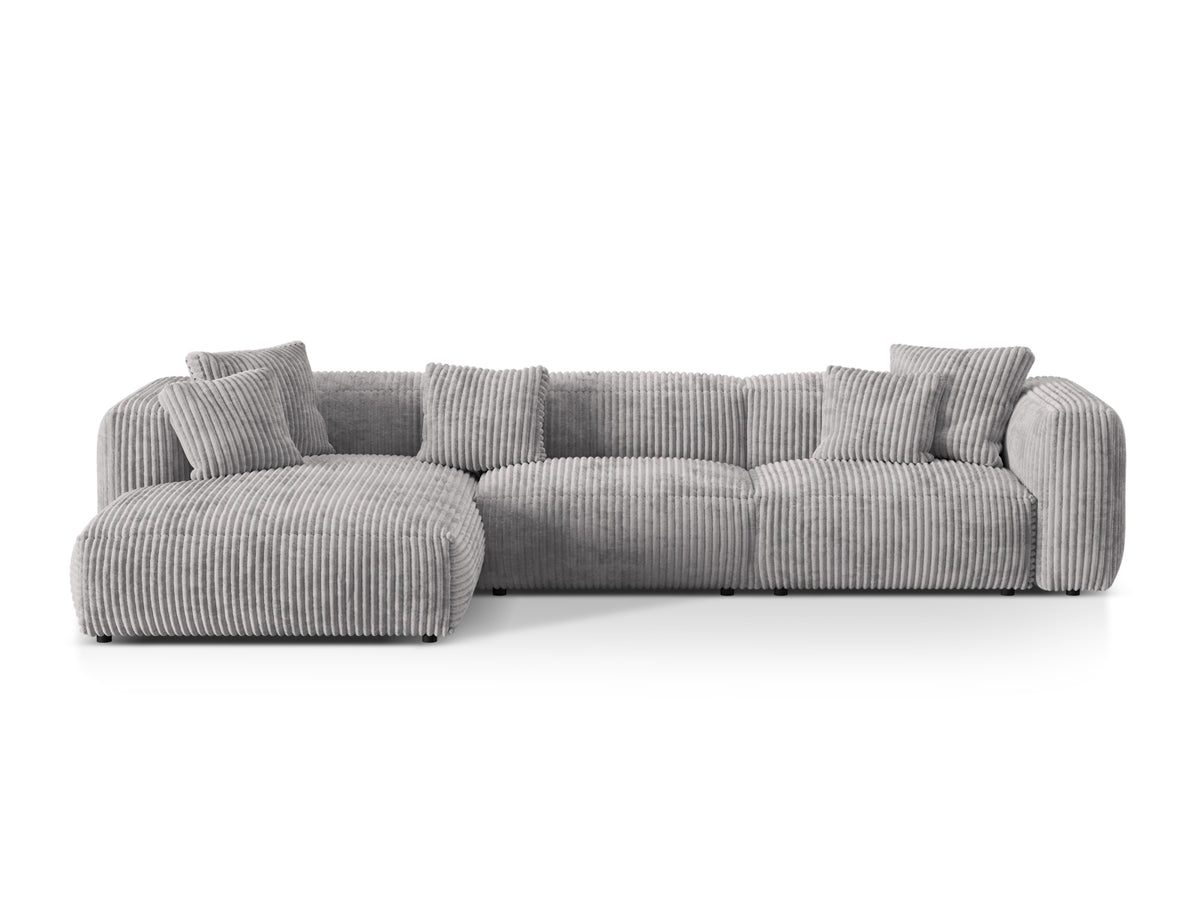Martina Modulares Ecksofa links 3 Sitzer in Light Grey-Tilia präsentiert im Onlineshop von KAQTU Design AG. L-Sofa links ist von Micadoni