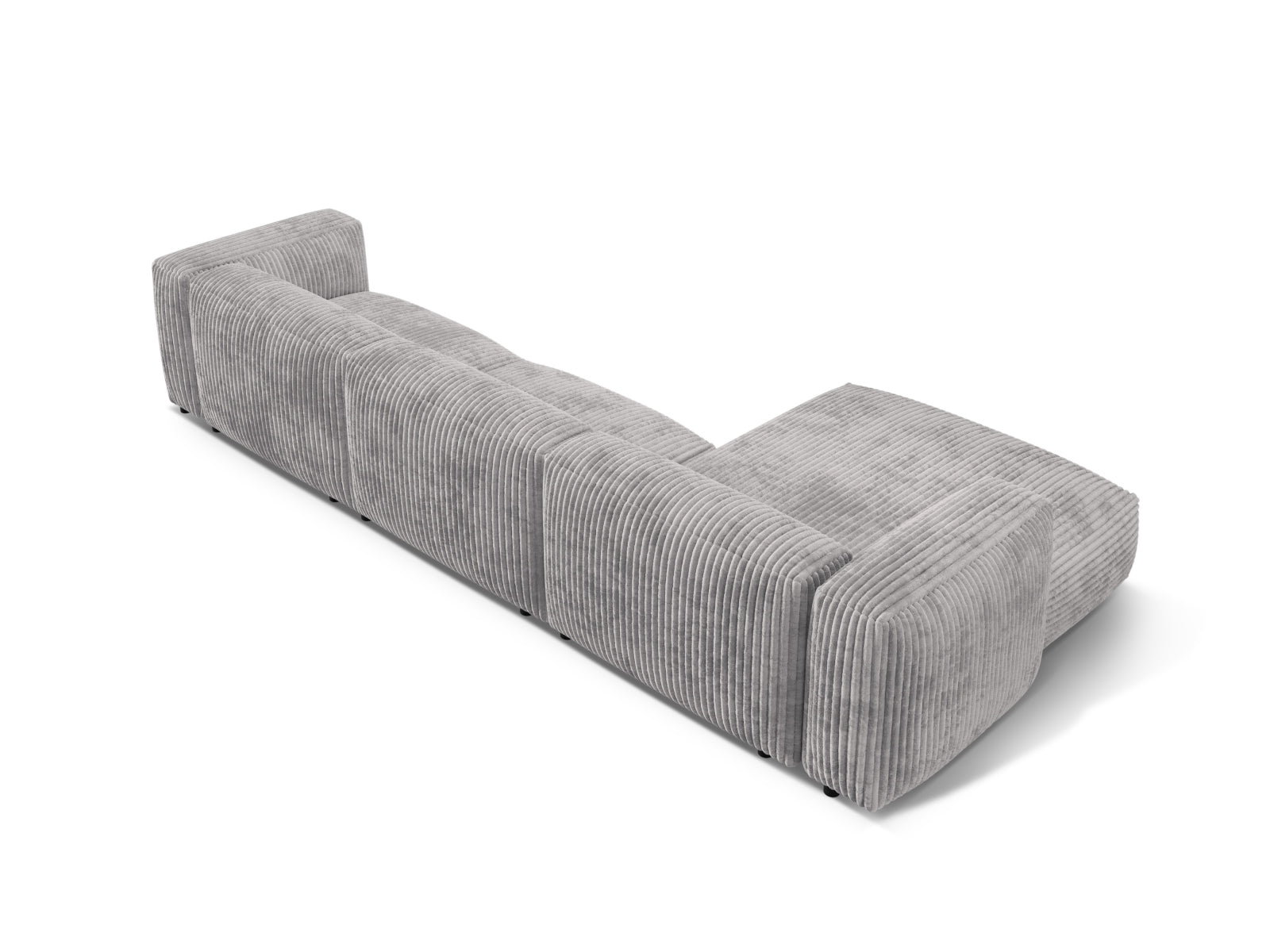 Elegantes, modulares Ecksofa Martina in dezentem Grau, ideal für drei Personen und perfekt für stilvolle Wohnräume.