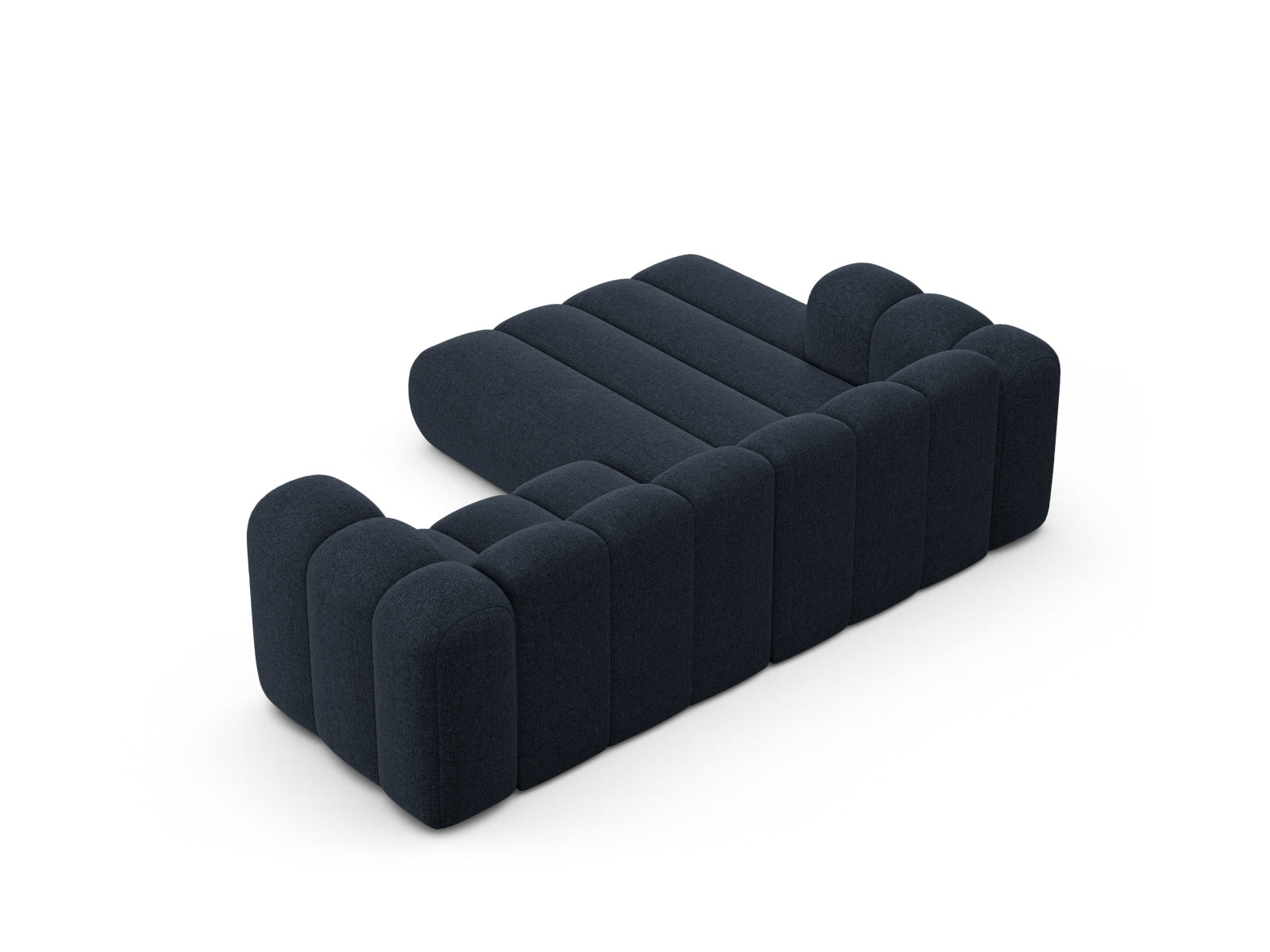 Elegantes, modulares Ecksofa in Navy Blue von Micadoni, ideal für drei Personen, kombiniert Komfort mit modernem Design.