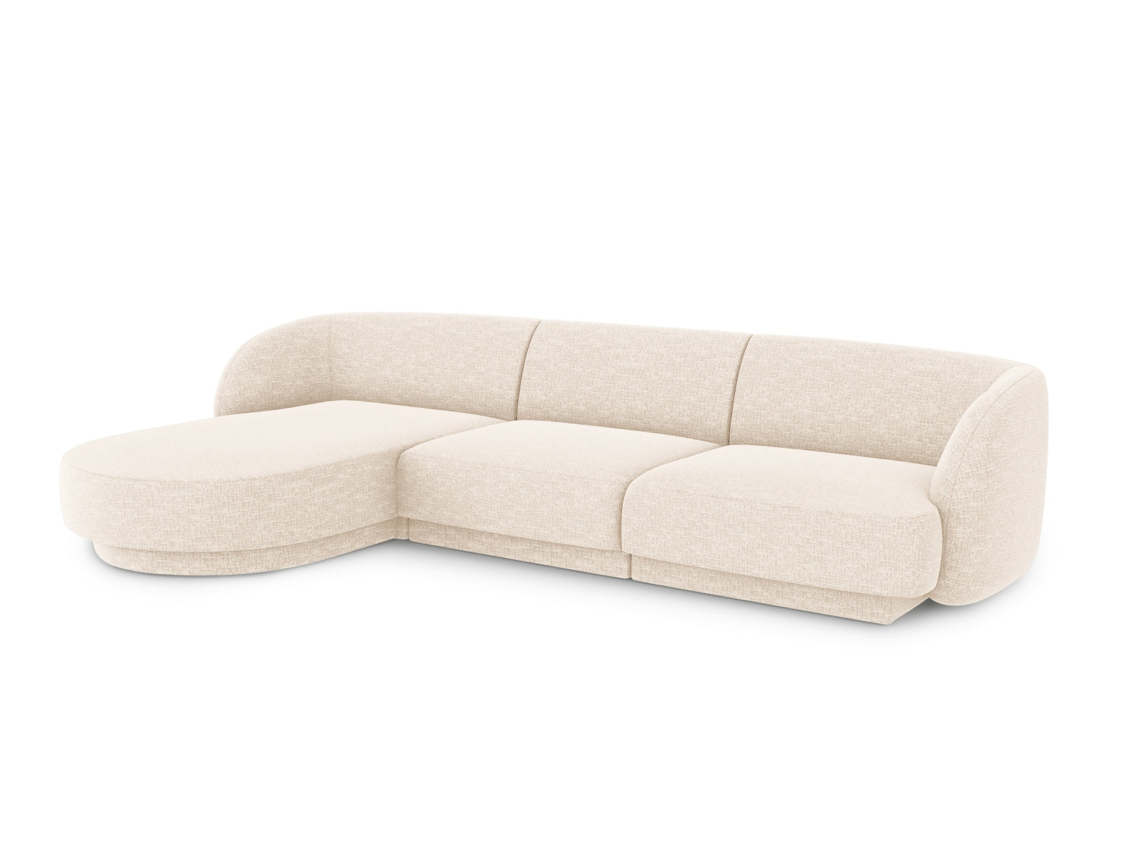 Stylisches Miley Ecksofa links, 4-Sitzer in elegantem Ivory-Eden, ideal für modernes Wohnen und als komfortables Bettsofa.