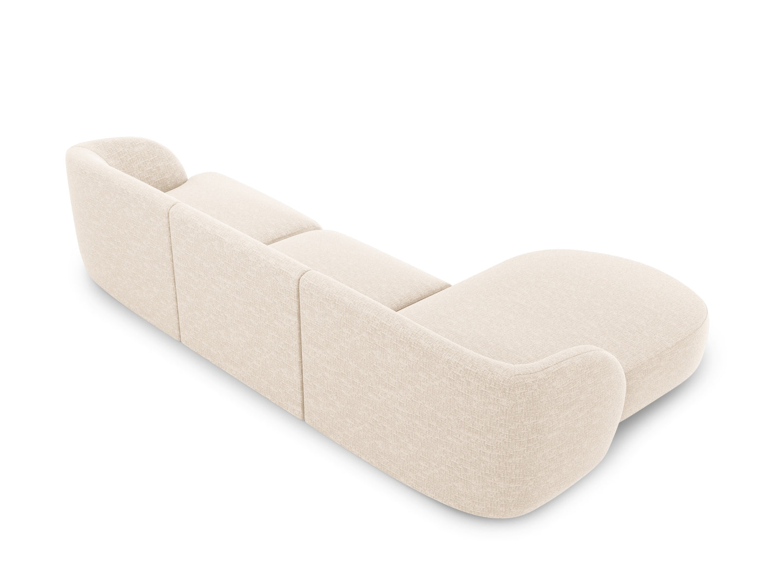 Gemütliches Miley Ecksofa links, 4-Sitzer in edlem Ivory-Eden, perfekt für stilvolle Wohnräume und als praktisches Schlafsofa.