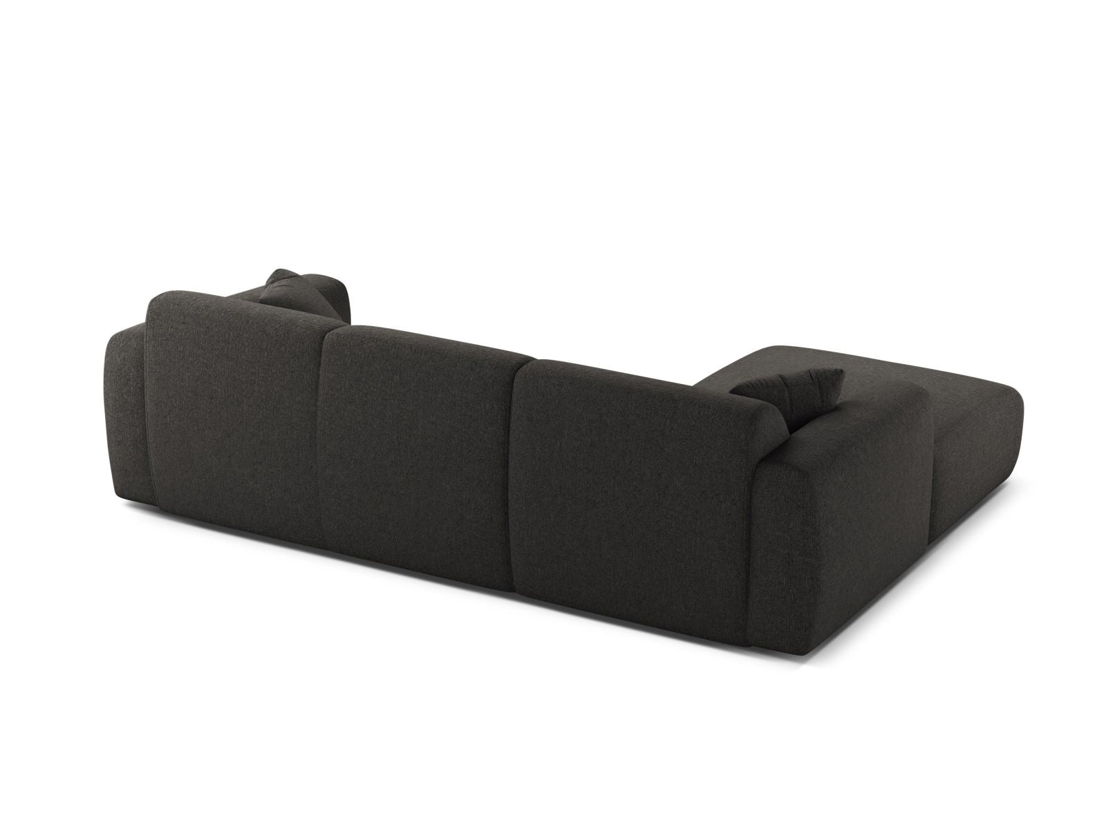 Elegantes 4-Sitzer Ecksofa links Molino in zeitlosem Dunkelgrau, ideal für gemütliche Abende und modernes Wohndesign.