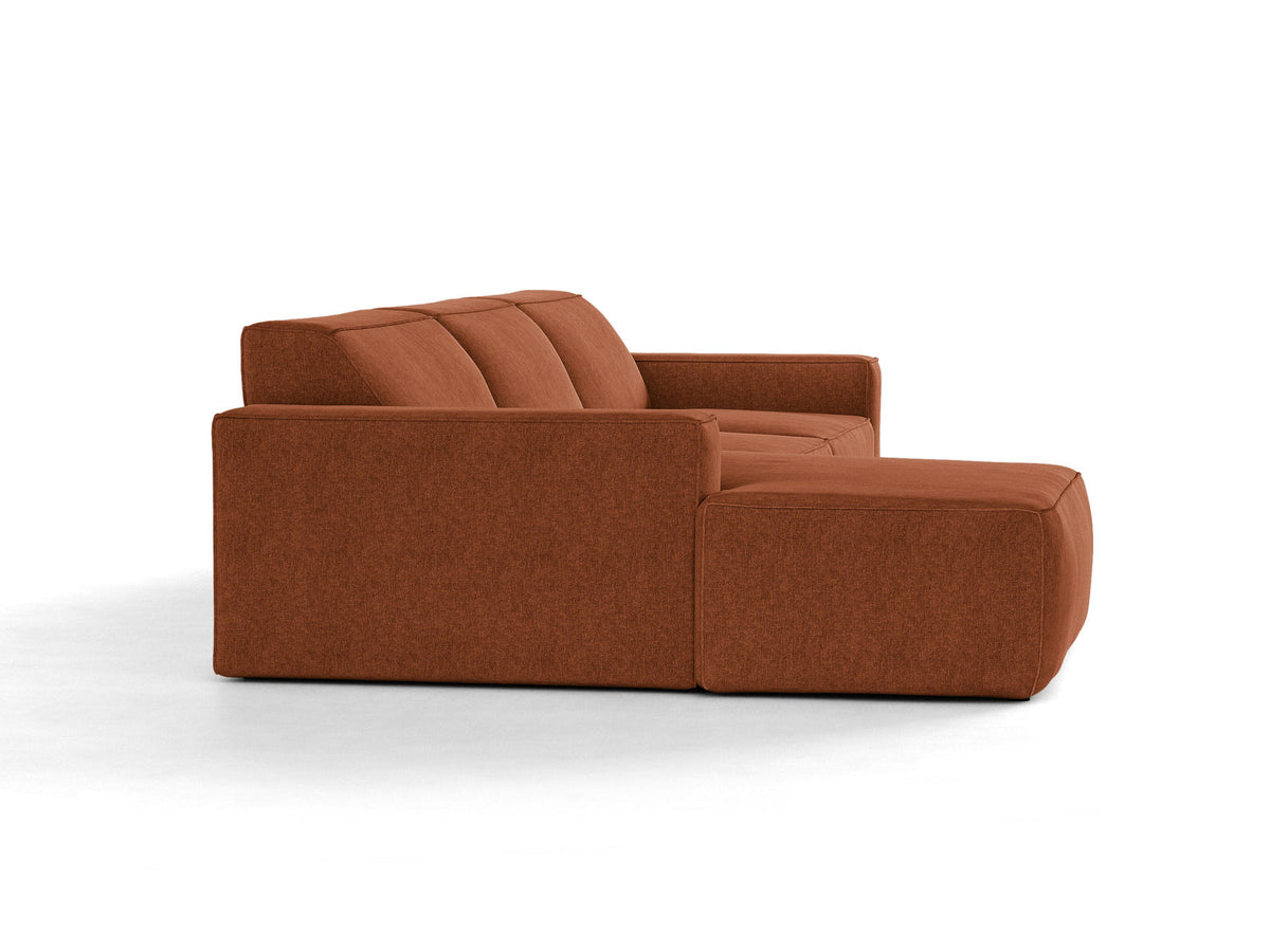 Modulares Ecksofa links Jodie von Micadoni mit Meridienne auf schwarzen Kunststoffbeinen