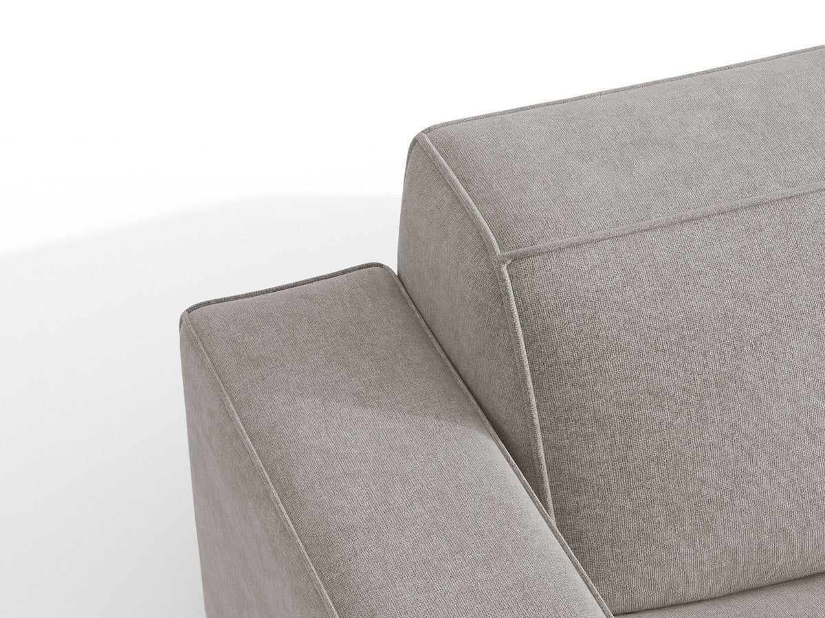 Modulares Ecksofa links Jodie von Micadoni mit Meridienne auf schwarzen Kunststoffbeinen