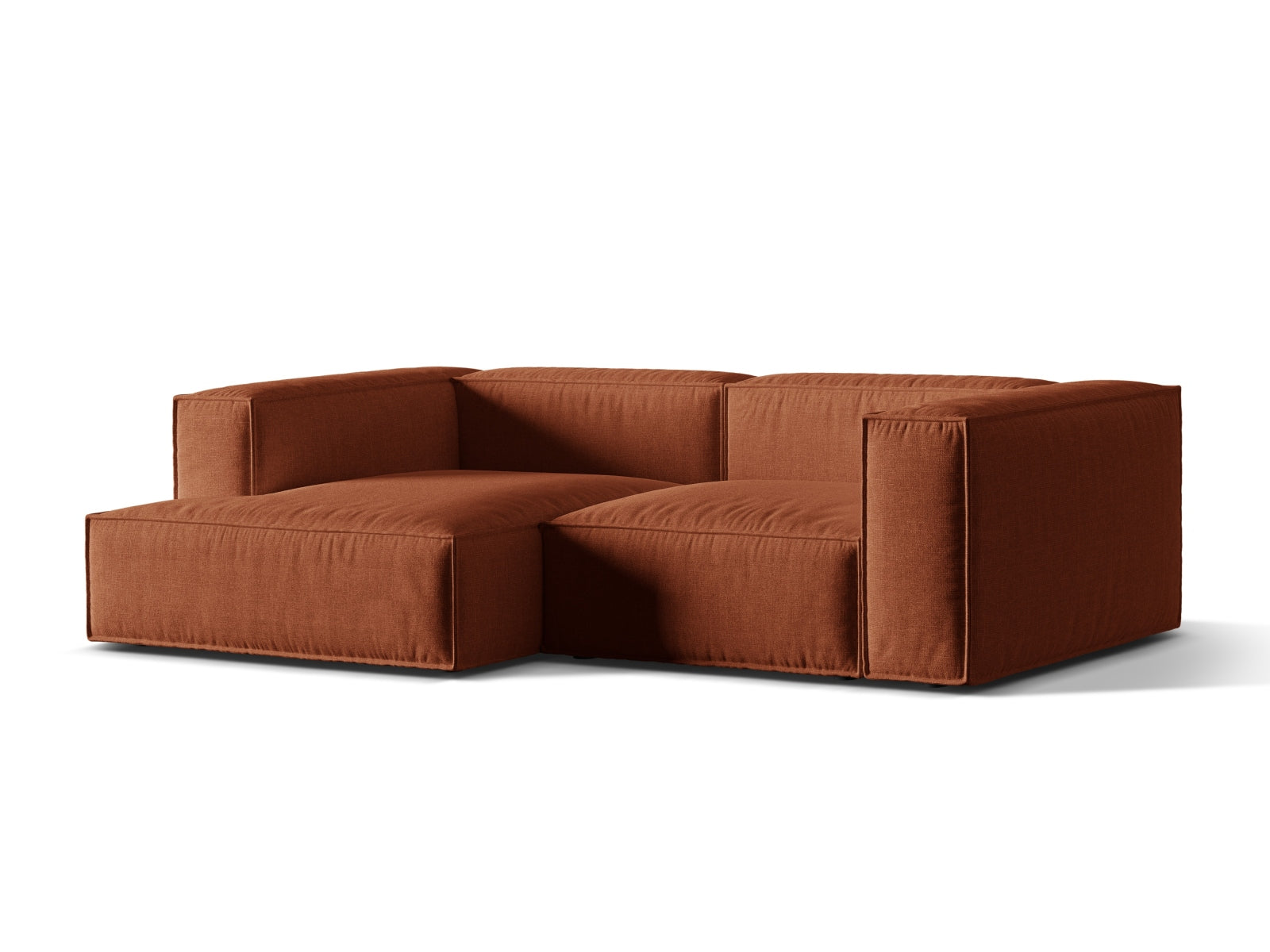 Modulares 3-Sitzer Ecksofa links Nuria in stilvollem Brick-Liberty Design, ideal für moderne Wohnräume.