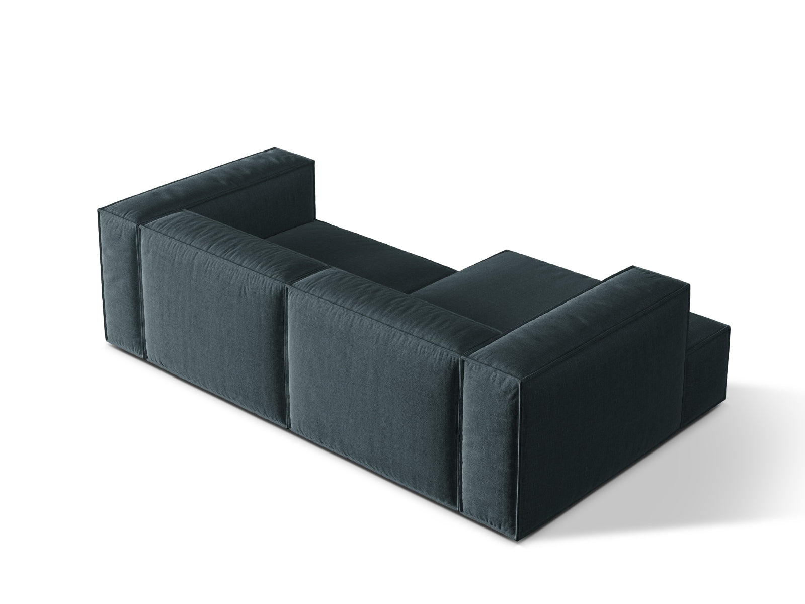 Modulares 3-Sitzer Ecksofa links Nuria in modernem Petrol, perfekt für gemütliche Wohnräume und stilvolle Akzente.