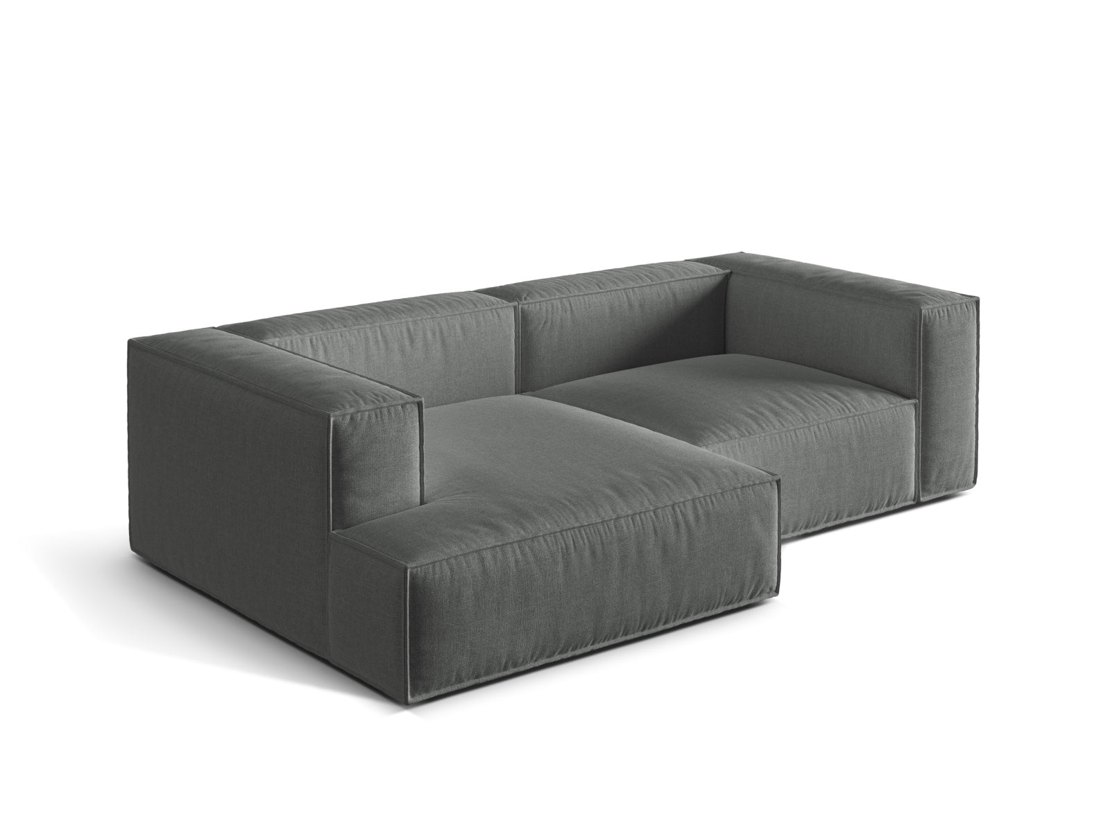 Modulares 3-Sitzer Ecksofa links Nuria in zeitgemäßem Design, ideal für komfortable und anpassbare Wohnräume.