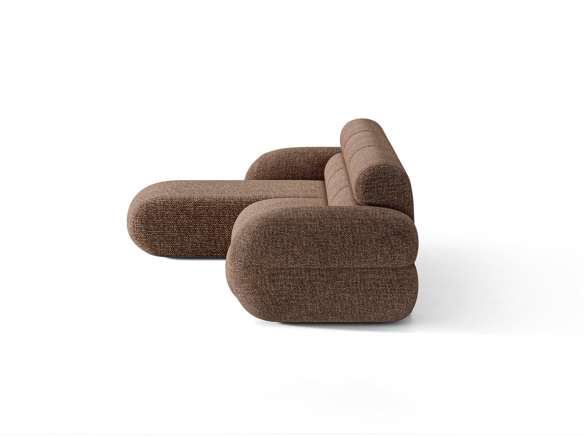 Linkes L-Ecksofa Neo von Micadoni in Dunkles Olivgrün, mit hoher Rückenlehne, schwarzen Kunststoffbeinen und tiefer gepolsterter Sitzfläche.