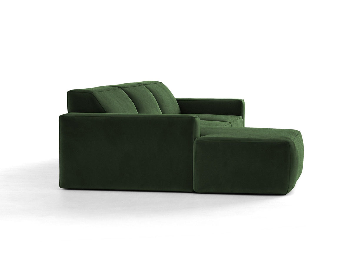 Modulares Ecksofa links Jodie von Micadoni mit Meridienne auf schwarzen Kunststoffbeinen