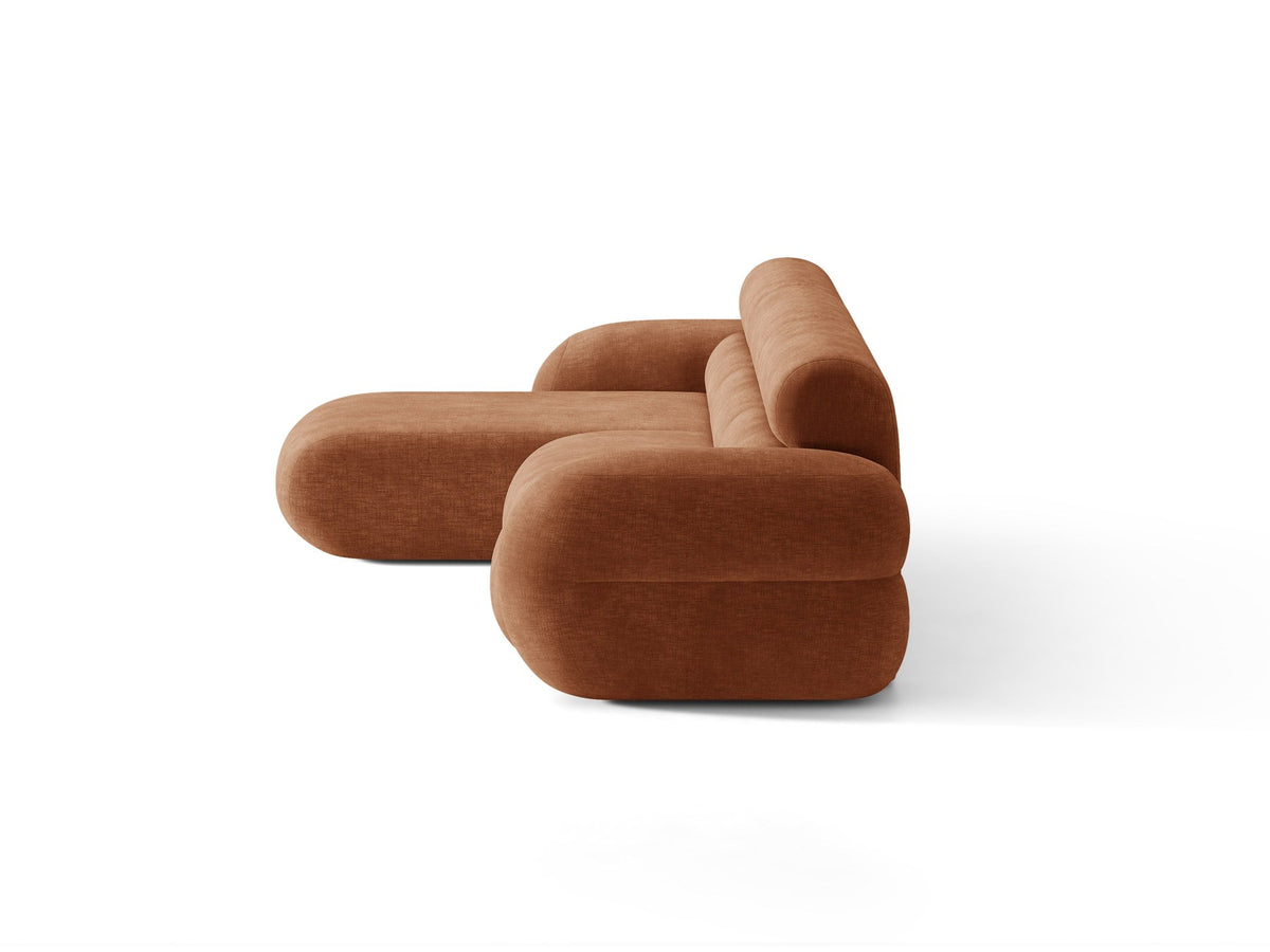 Linkes L-Ecksofa Neo von Micadoni in Dunkles Olivgrün, mit hoher Rückenlehne, schwarzen Kunststoffbeinen und tiefer gepolsterter Sitzfläche.