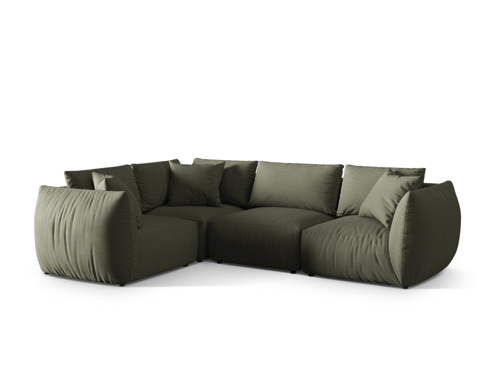 Chris Ecksofa links 4 Sitzer in Muted Blue-LINS präsentiert im Onlineshop von KAQTU Design AG. Ecksofa links ist von Micadoni