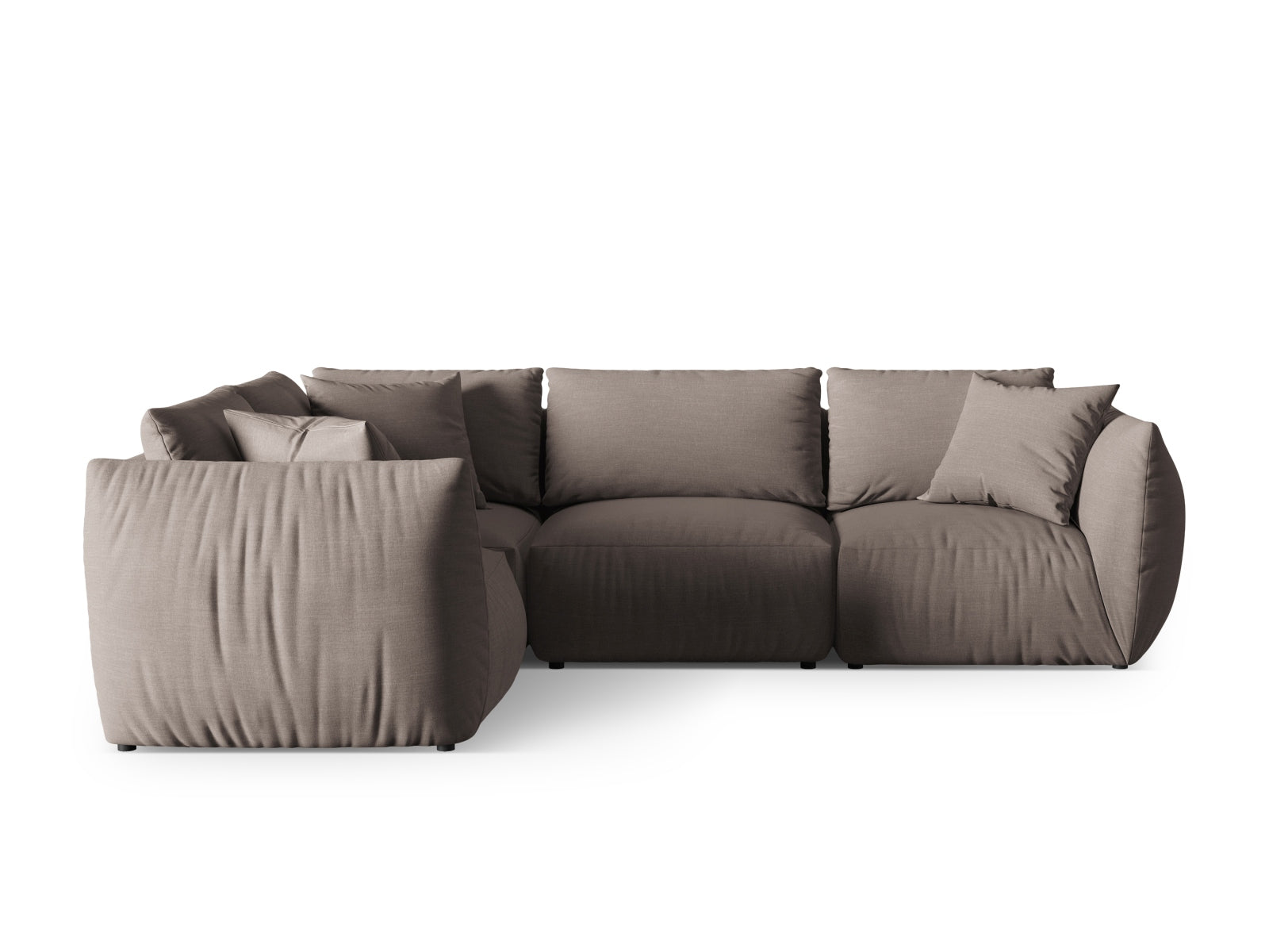 Chris Ecksofa links 4 Sitzer in Warm grey-LINS präsentiert im Onlineshop von KAQTU Design AG. Ecksofa links ist von Micadoni