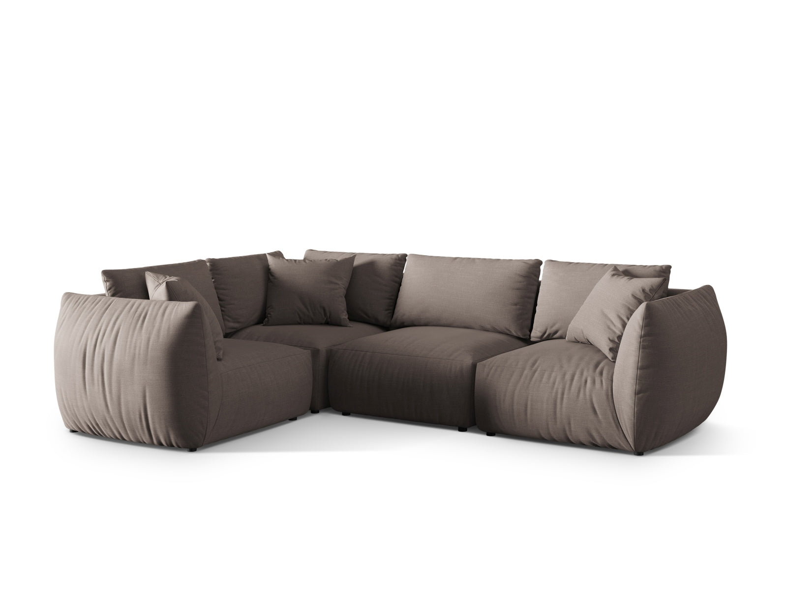 Chris Ecksofa links 4 Sitzer in Warm grey-LINS präsentiert im Onlineshop von KAQTU Design AG. Ecksofa links ist von Micadoni