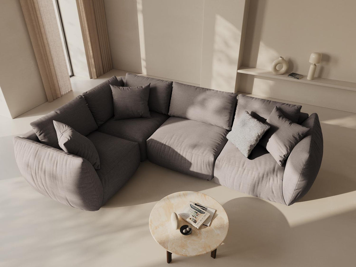 Chris Ecksofa links 4 Sitzer in Warm grey-LINS präsentiert im Onlineshop von KAQTU Design AG. Ecksofa links ist von Micadoni