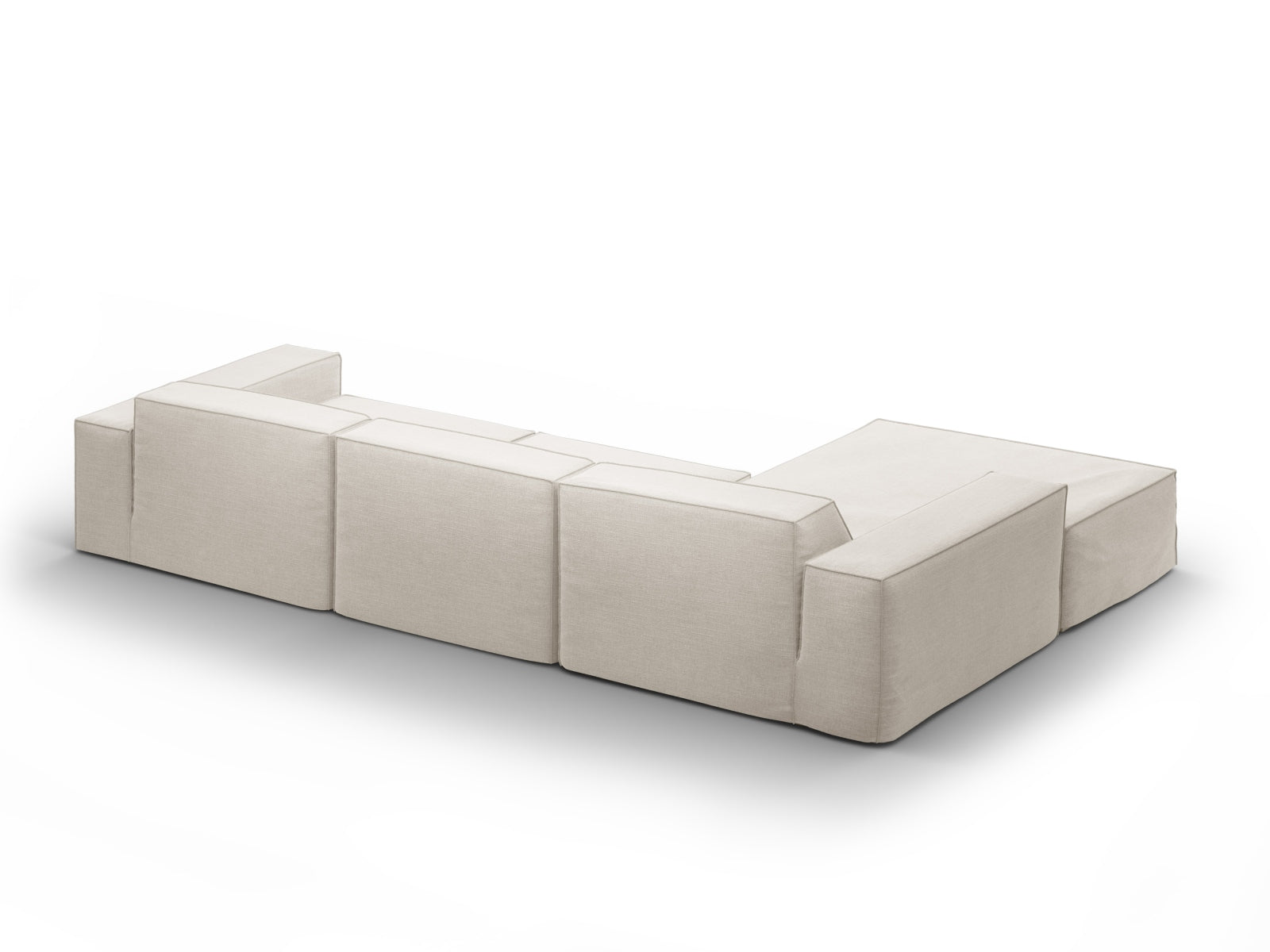 Jodie Modulares Ecksofa links 4 Sitzer mit abnehmbaren Bezug in Natural-LINS präsentiert im Onlineshop von KAQTU Design AG. L-Sofa links ist von Micadoni