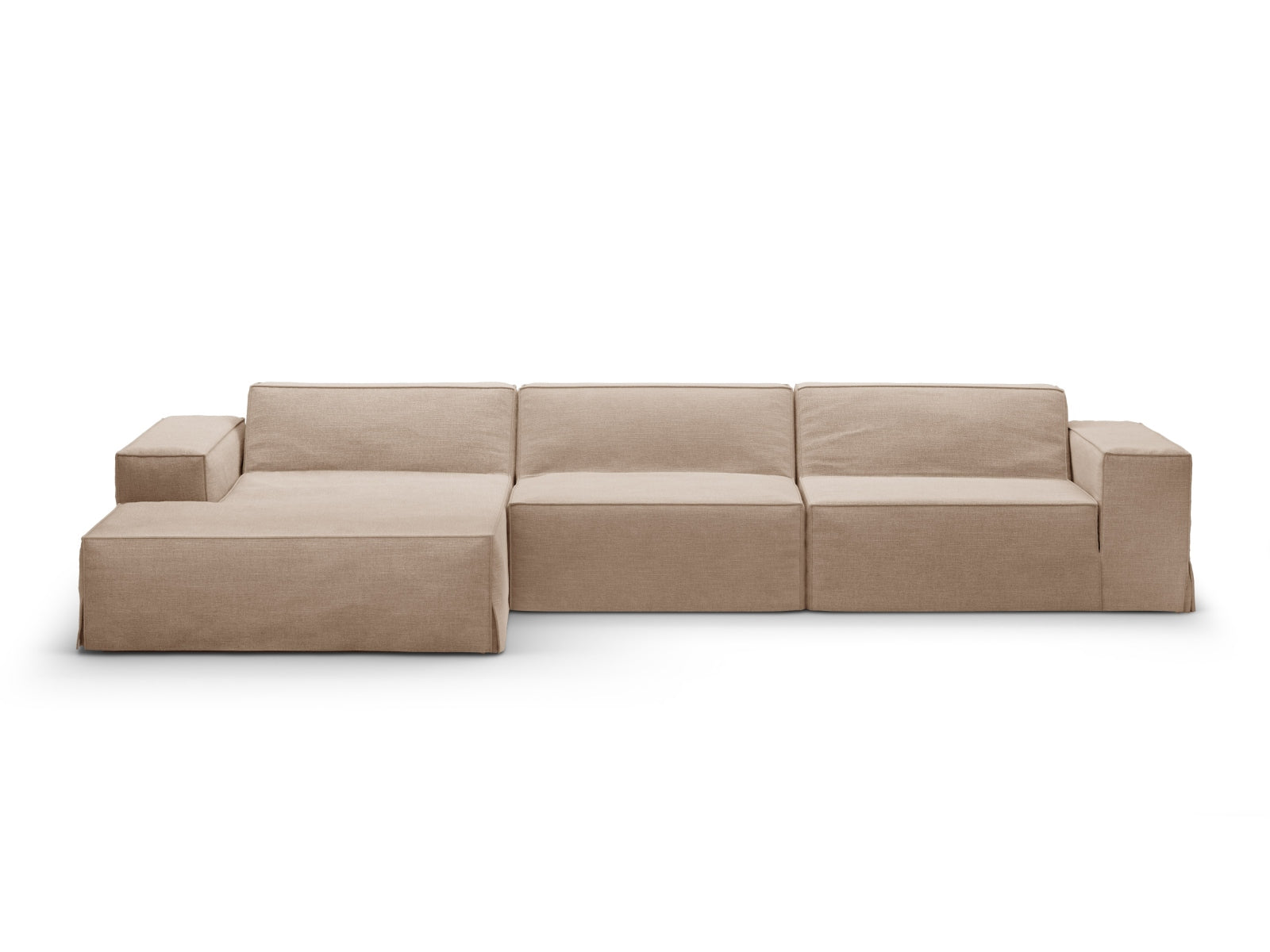 Modernes, modulares Ecksofa "Jodie" in hellgrau, linksseitig, 4-Sitzer, ideal für gemütliche Wohnräume und stilvolle Einrichtung.
