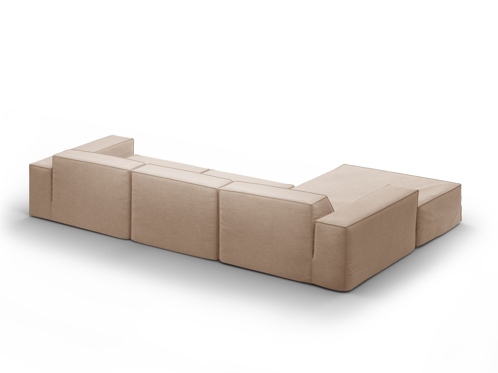 Jodie Modulares Ecksofa links 4 Sitzer mit abnehmbaren Bezug in Sand-LINS präsentiert im Onlineshop von KAQTU Design AG. L-Sofa links ist von Micadoni