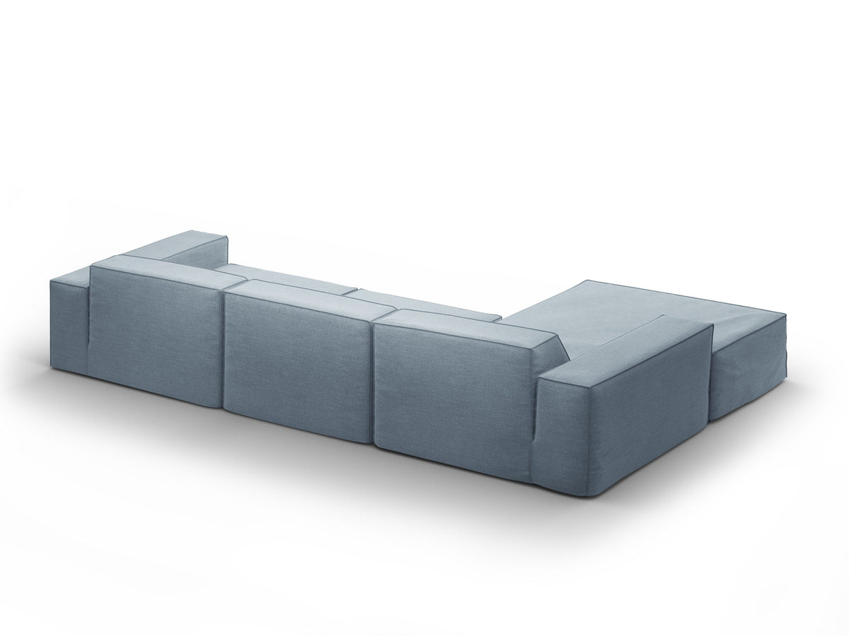 Modulares Ecksofa links Jodie von Micadoni mit Meridienne auf schwarzen Kunststoffbeinen