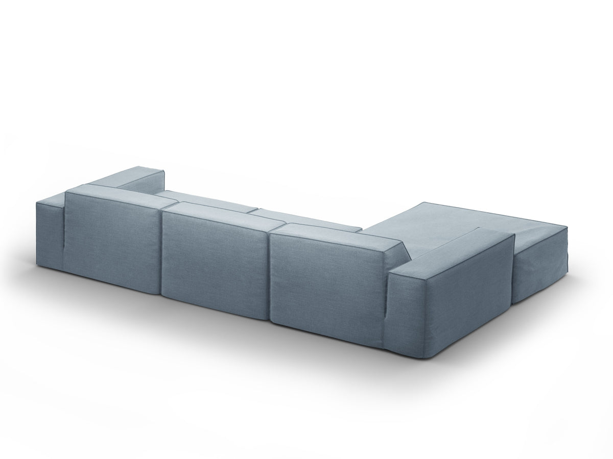 Jodie Modulares Ecksofa links 4 Sitzer mit abnehmbaren Bezug in Muted Blue-LINS präsentiert im Onlineshop von KAQTU Design AG. L-Sofa links ist von Micadoni
